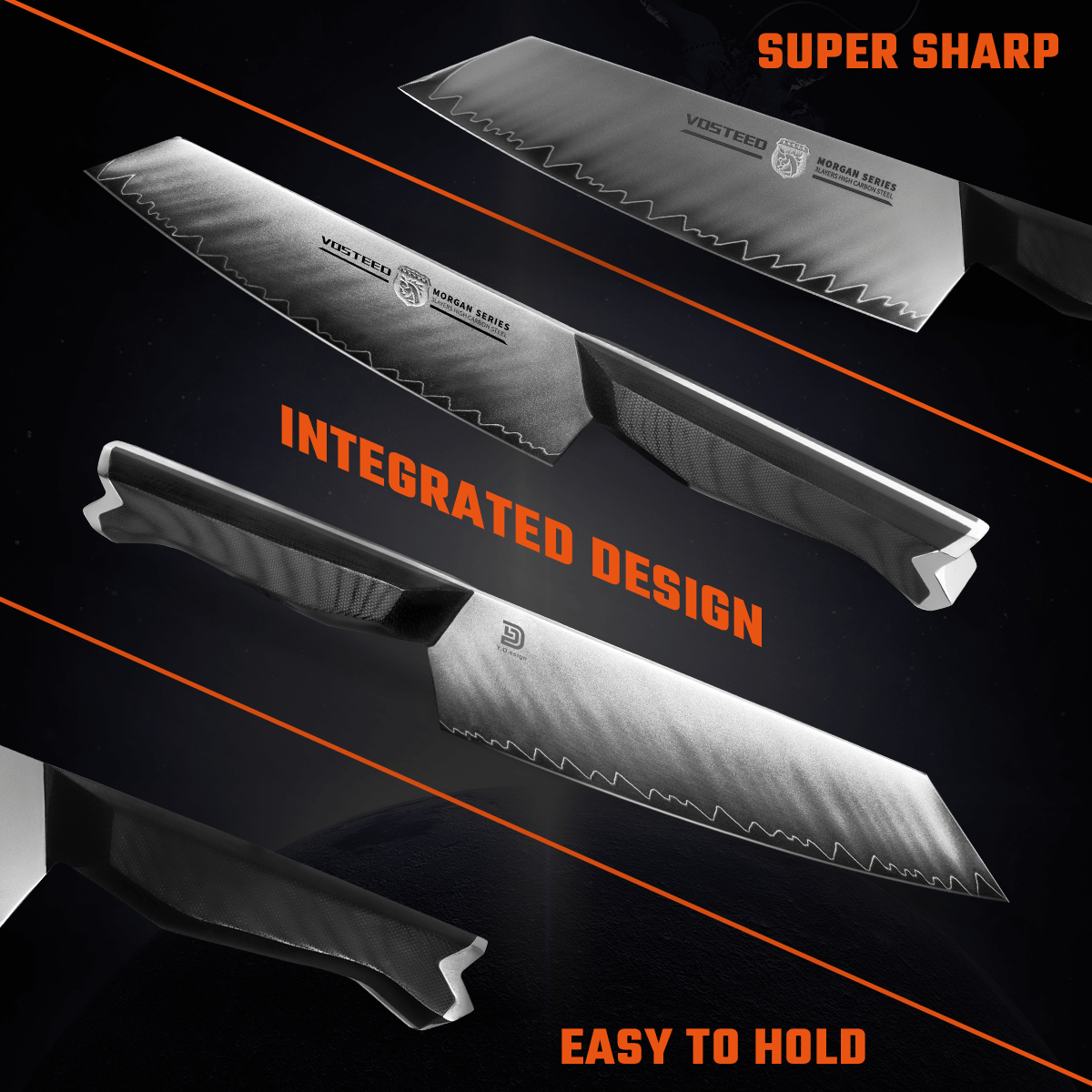 Premium Morgan Santoku Knife 7 Inch - Japanese High Carbon Stainless Steel Blade, Ergonomic Handle for Professional Chefs & Home Cooking - Perfect for Slicing, Dicing & Chopping Vegetables, Meat & Fish