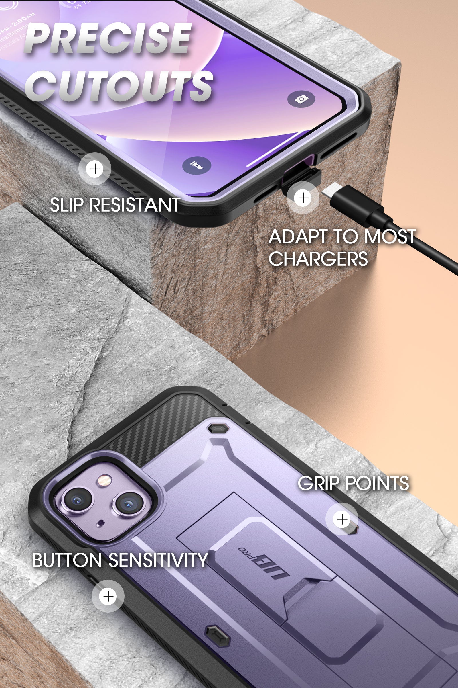 iPhone 14 Plus 6.7 Inch Unicorn Beetle PRO Heavy Duty Rugged Case - Shockproof, Drop Protection, Scratch Resistant Cover for Apple iPhone 14 Plus (Deep Purple) - Perfect for Outdoor Adventures, Construction Work & Extreme Sports