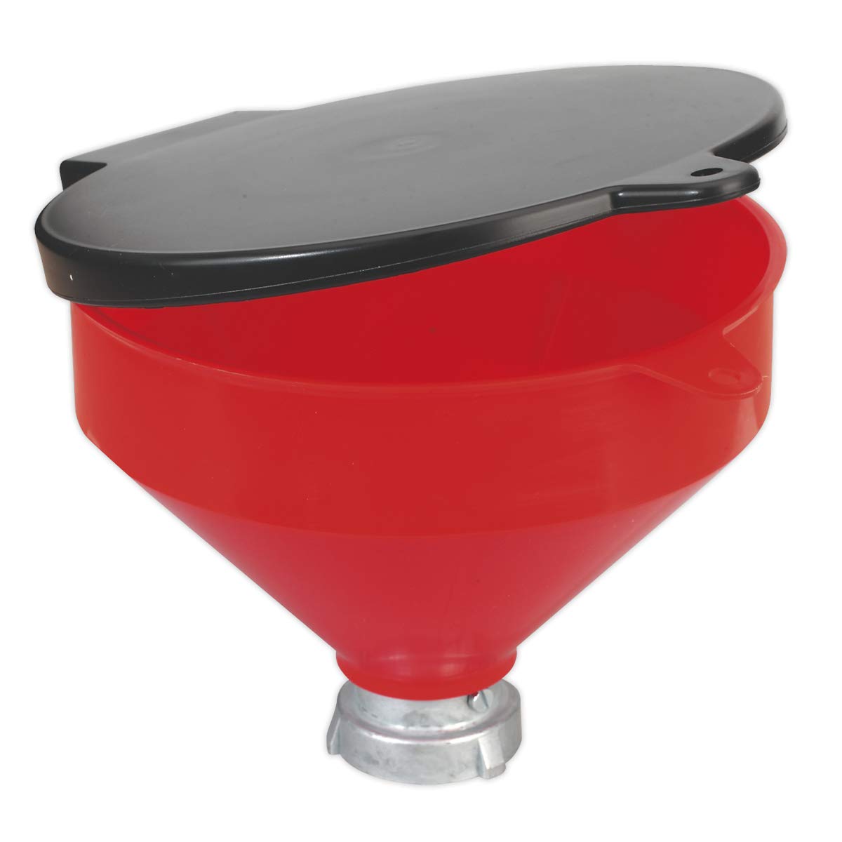 Sealey Solvent Safety Funnel with Flip Top Lid - Chemical Resistant Spill-Proof Funnel for Automotive, Industrial & DIY Use - SOLV/SF