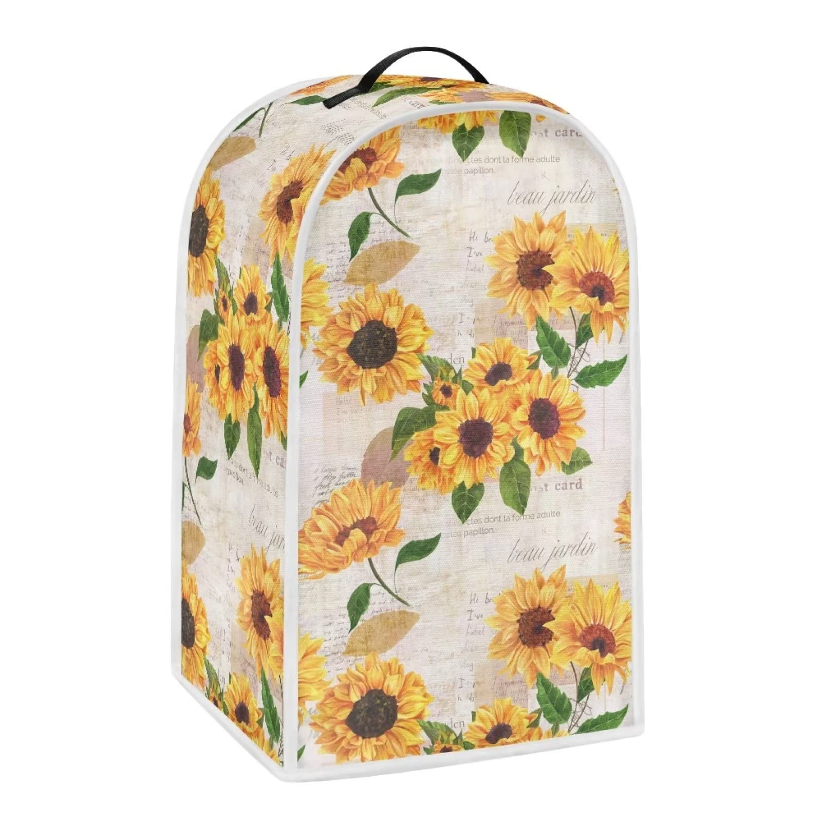 Sunflower Print Blender Cover - Universal Dustproof Kitchen Appliance Cover with Handle, Washable for Food Processors, Juicers & Coffee Makers | Perfect for Countertop Protection & Small Appliance Storage