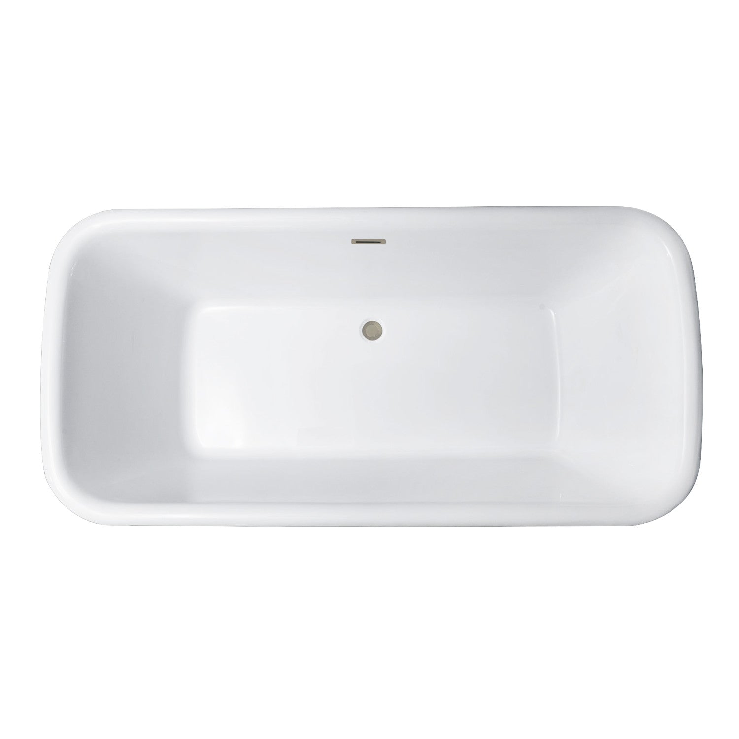 Aqua Eden 71 Inch Acrylic Oval Rectangular Double Ended Pedestal Bathtub - Glossy White with Brushed Nickel Finish - Freestanding Soaking Tub for Luxury Bathroom & Spa Relaxation at Home