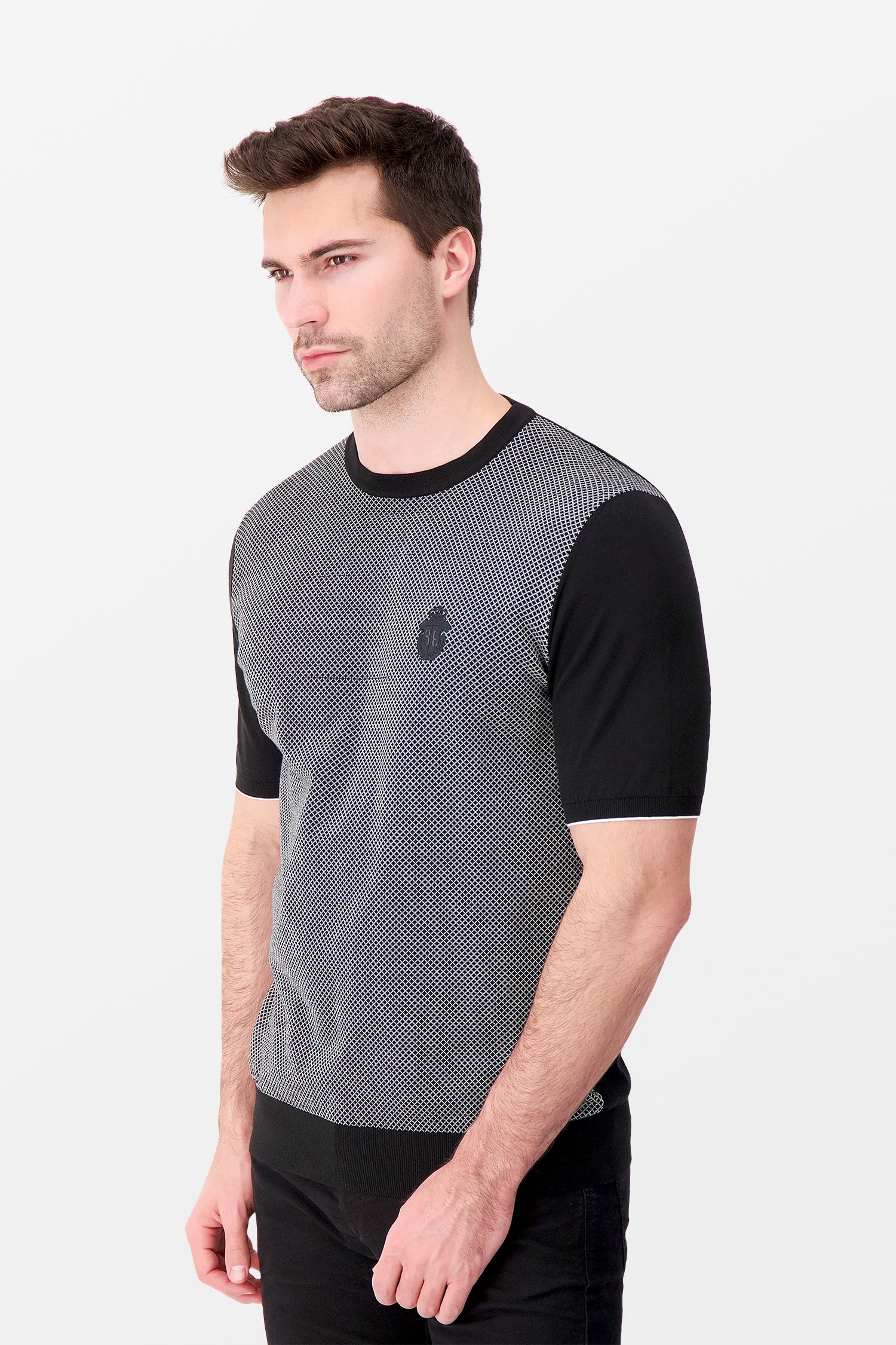 Billionaire Black SS Crest Round Neck Pullover - Stylish Casual Men's Sweatshirt for Everyday Wear & Street Fashion