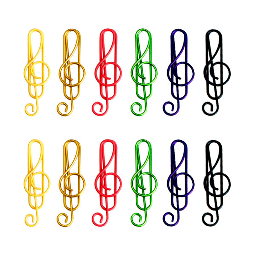 50-Pack Musical Note Shaped Metal Paper Clips - Colorful Cute Office & School Supplies for Organizing Documents, Sheet Music, Notebooks & Craft Projects