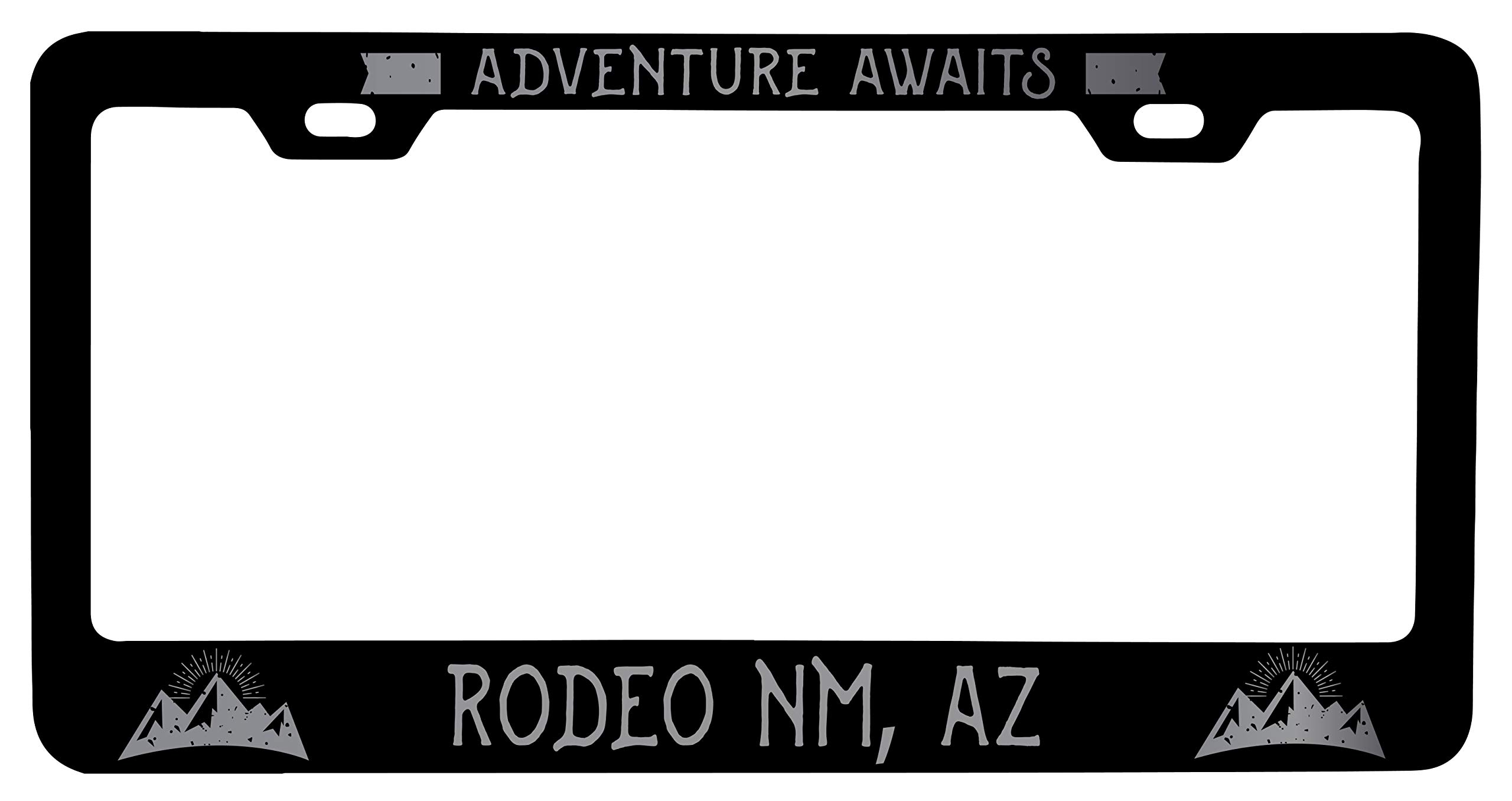 Custom Rodeo NM Arizona Laser Etched Vanity Black Metal License Plate Frame - Personalized Car Accessory for Trucks, SUVs & Classic Cars