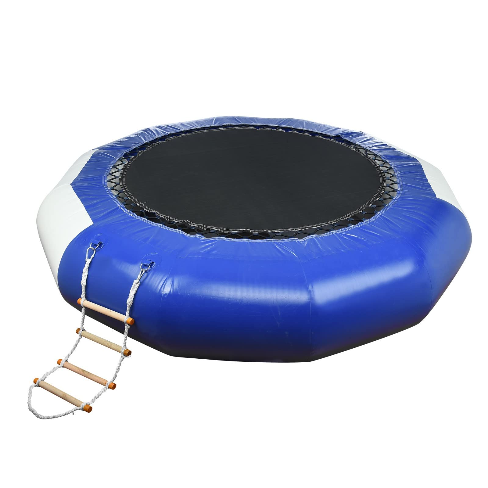 10ft Inflatable Water Trampoline with Ladder - Round Bouncer for Lake, Pool & Ocean | Perfect for Summer Water Sports, Kids Play & Family Fun
