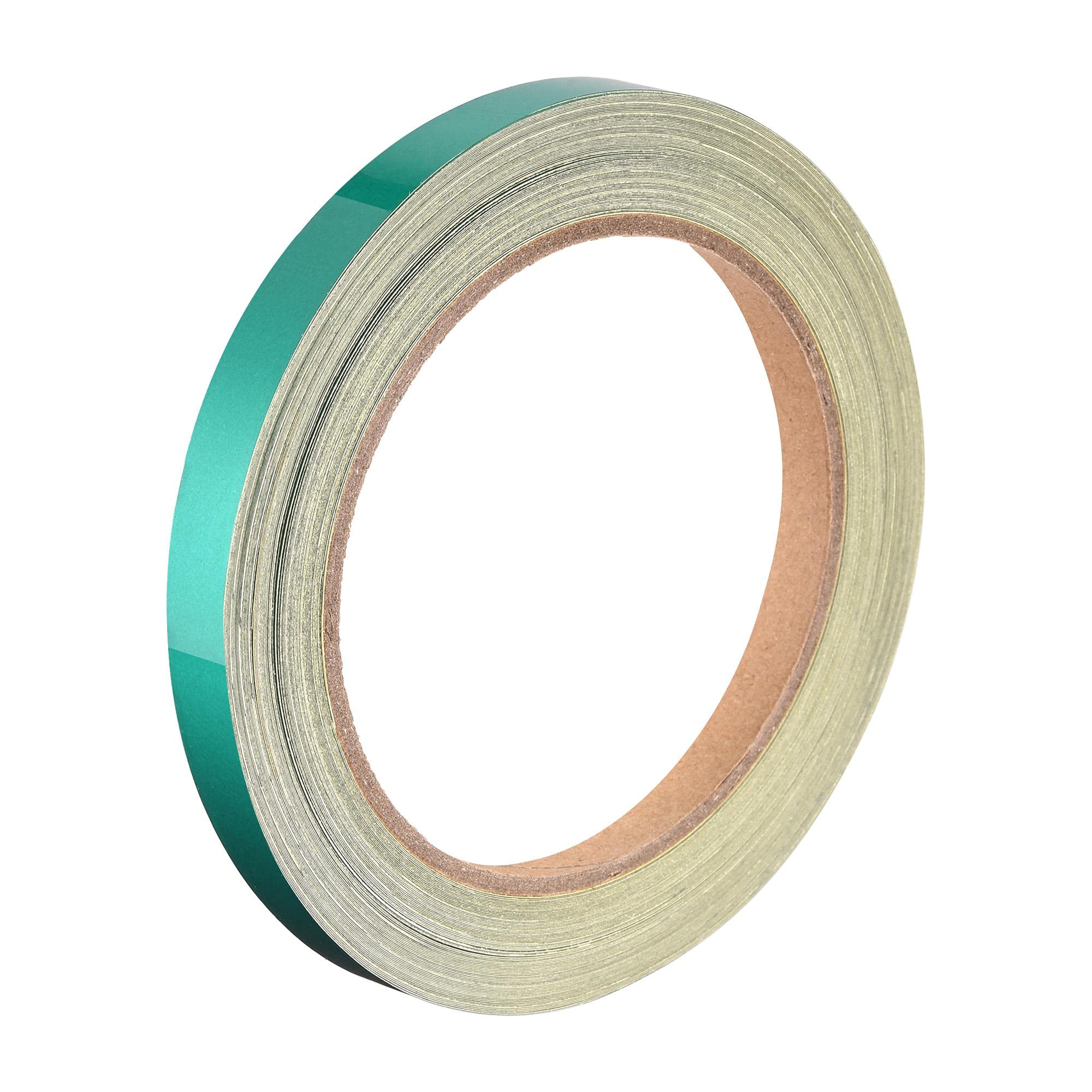uxcell Reflective Tape Green, 10mm x 25m - High Visibility Waterproof Safety Tape for Bikes, RV, Boat, Helmets & Outdoor Gear - Perfect for Night Cycling, Road Marking & Emergency Signaling