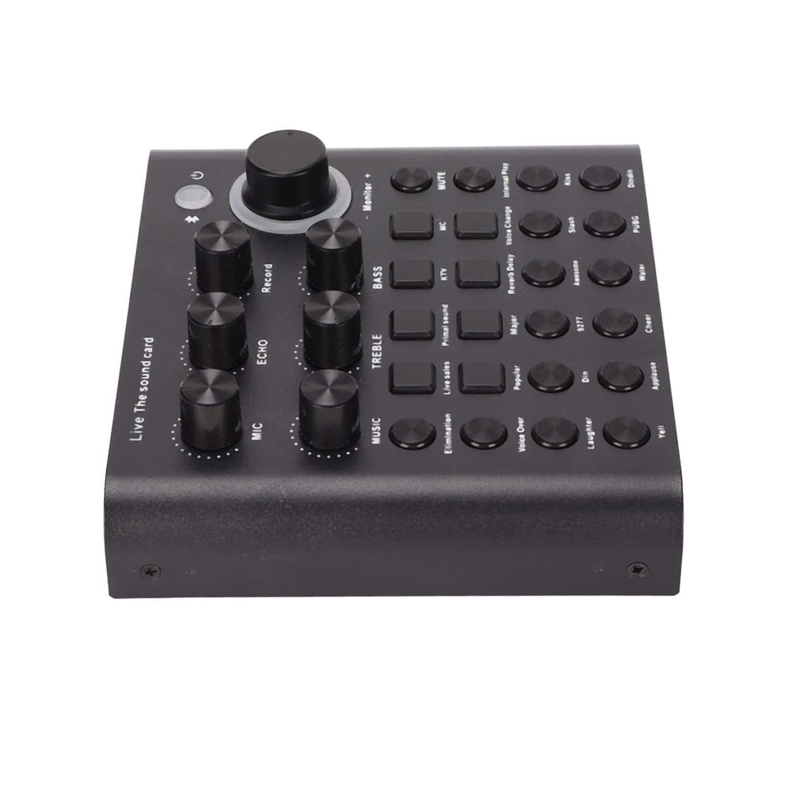 Professional Podcast Mixer Sound Card with OneTouch Bass Adjustment - Dual V8P Microphone Ports for Live Streaming & Recording - Perfect for Podcasting, Gaming, and YouTube Content Creation
