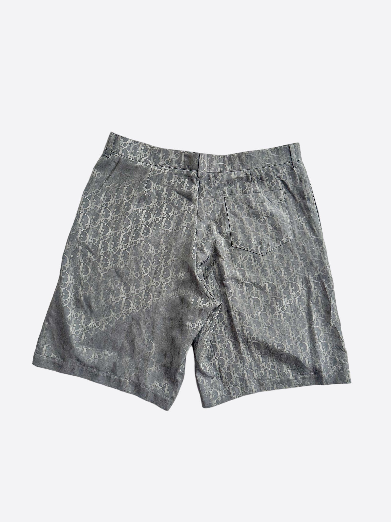Dior Grey Oblique Silk Shorts for Women - Luxury High Waist Summer Fashion Shorts | Perfect for Beach, Vacation & Casual Wear