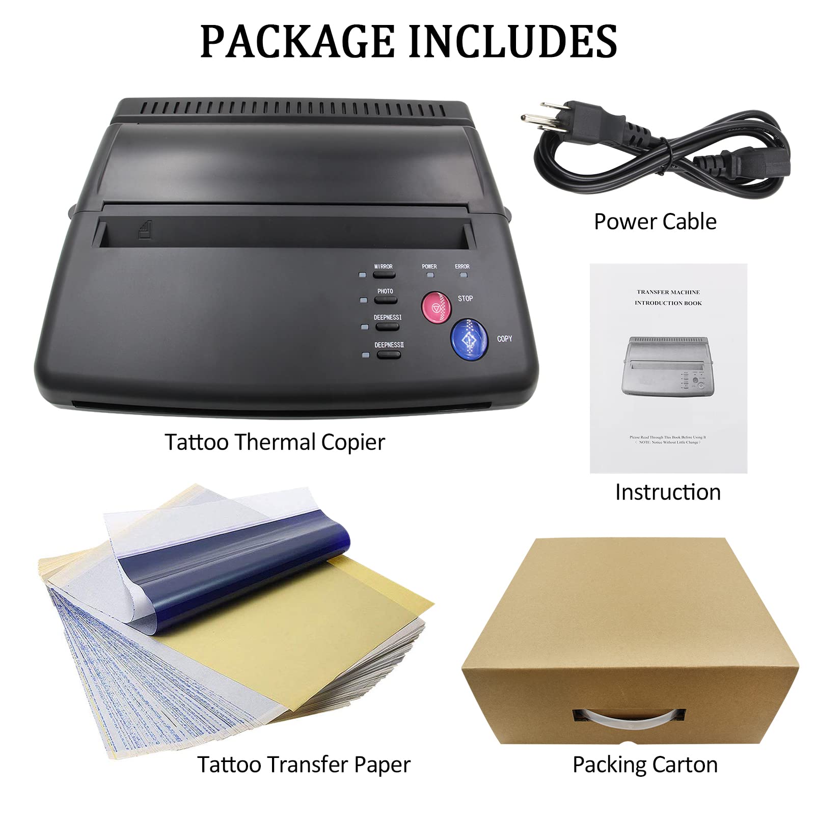 Autdor Thermal Transfer Stencil Machine - Monochrome Portable Printer for DIY Crafts, T-Shirt Printing, and Label Making - Includes 30Pcs Letter Size Transfer Paper - USB Interface for PC Connectivity - Ideal for Home, Office, and Small Business Use