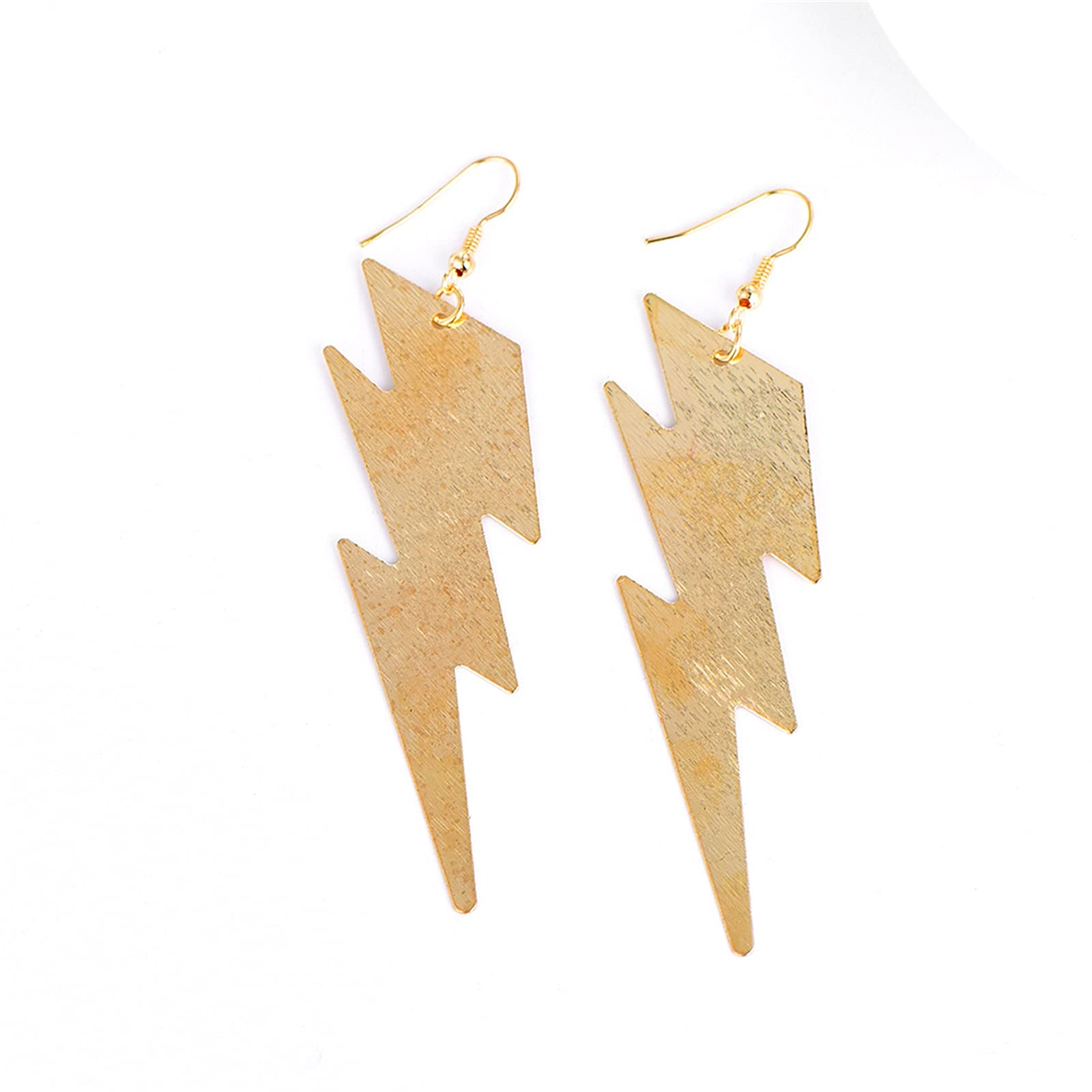 Delicate Matte Filigree Lightning Bolt Earrings for Women - Oversized Gold & Silver Plated Dangle Drop Jewelry - Perfect for Parties, Weddings & Boho Fashion