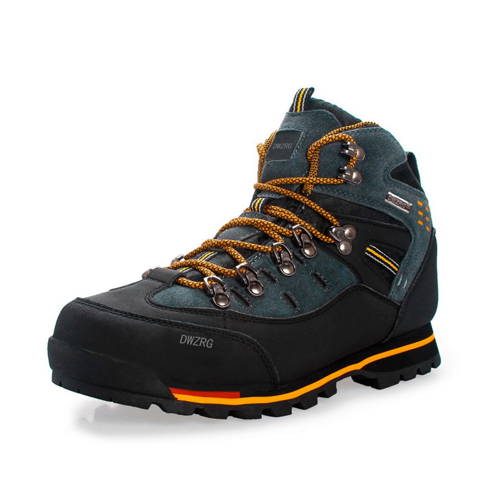 Men's Waterproof Leather Mid-Calf Hiking Boots - Non-Slip Lightweight Trekking Shoes for Outdoor Adventures, Camping & Mountain Climbing