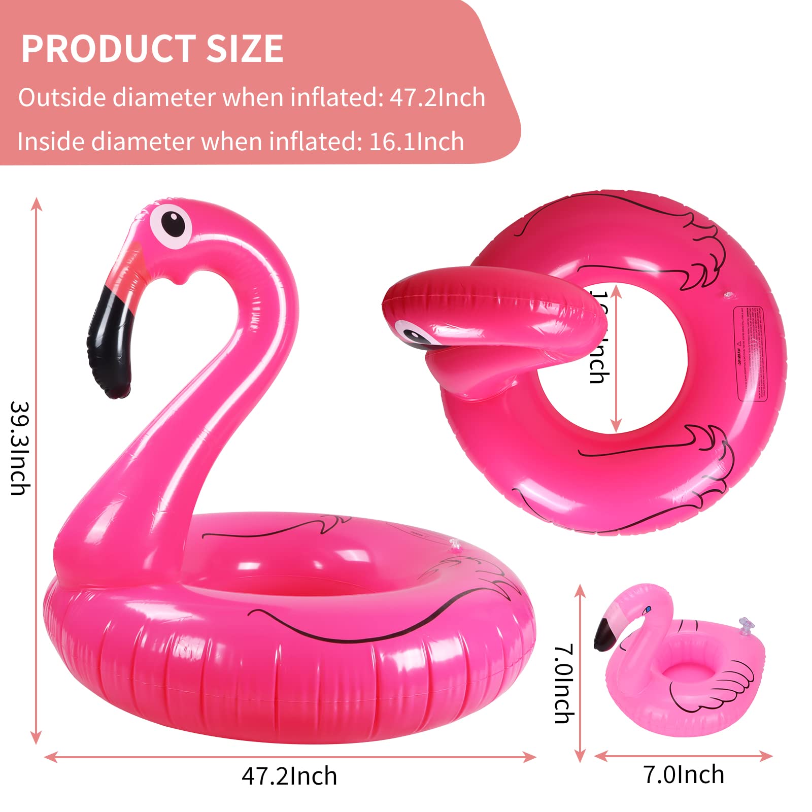 **Giant Pink Flamingo Pool Float for Adults & Kids - 105cm Inflatable Swimming Raft with Cup Holder - Fun Summer Water Toy for Beach, Pool Parties & Relaxation**