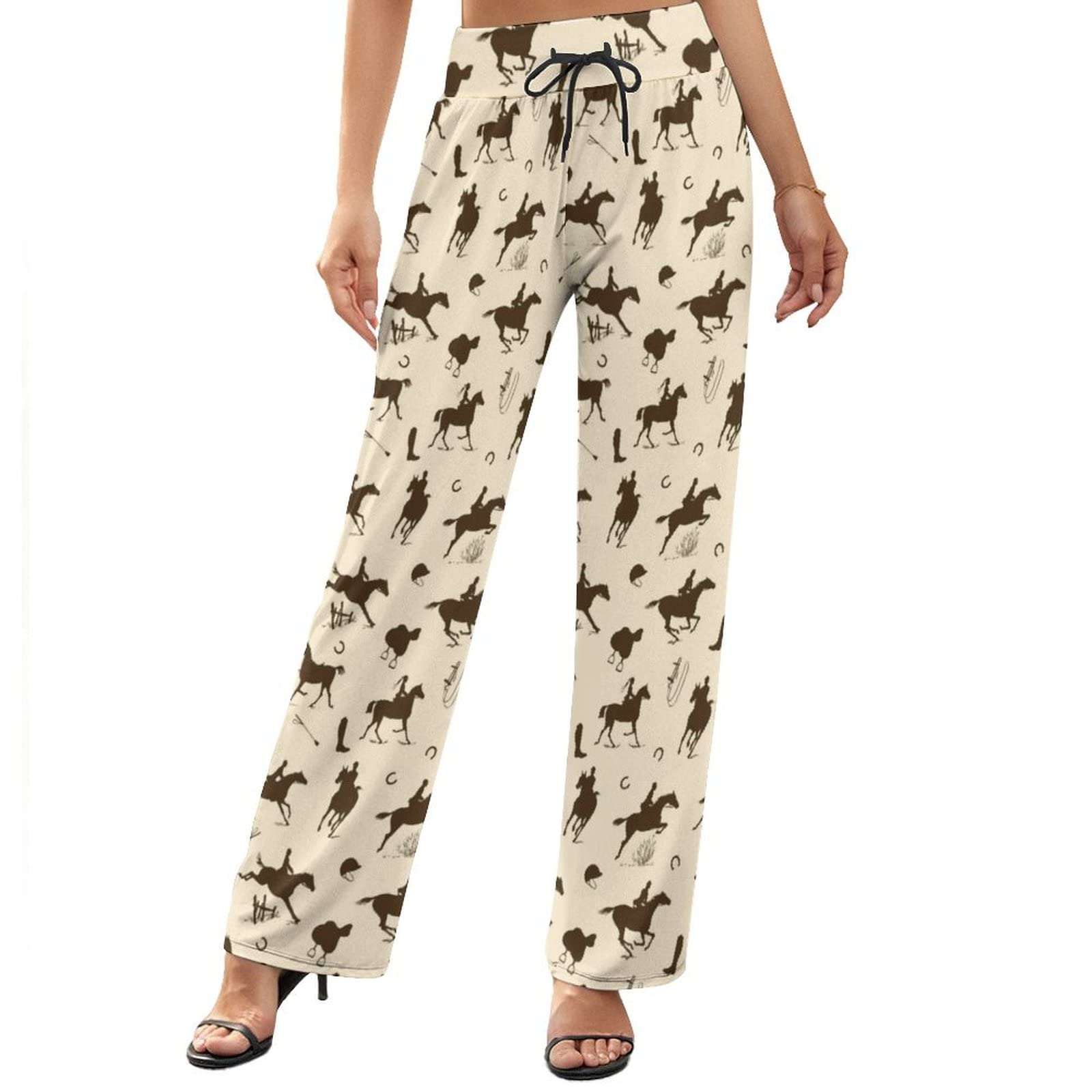 **YPTBST Women's High Waisted Pajama Pants - Elastic Wide Leg Lounge Pants for Sleep & Comfort - Perfect for Relaxing at Home, Lounging & Travel**