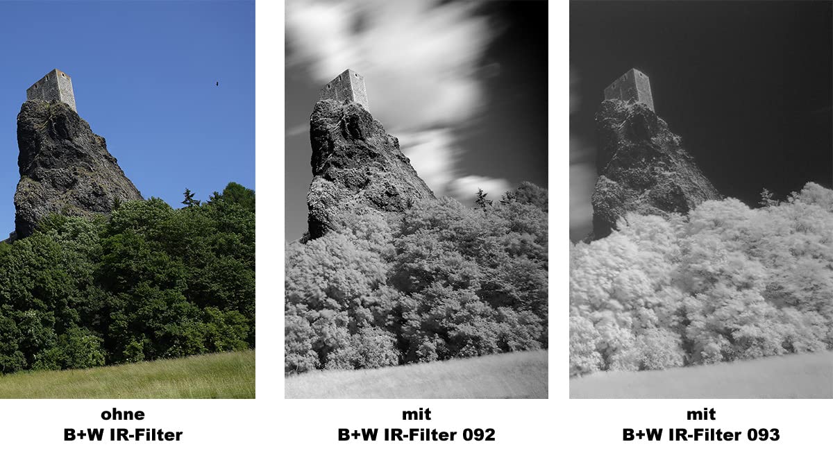 B+W 62mm Basic IR Dark Red 092 Glass Filter for DSLR & Mirrorless Cameras – Infrared Photography, Landscape & Astrophotography