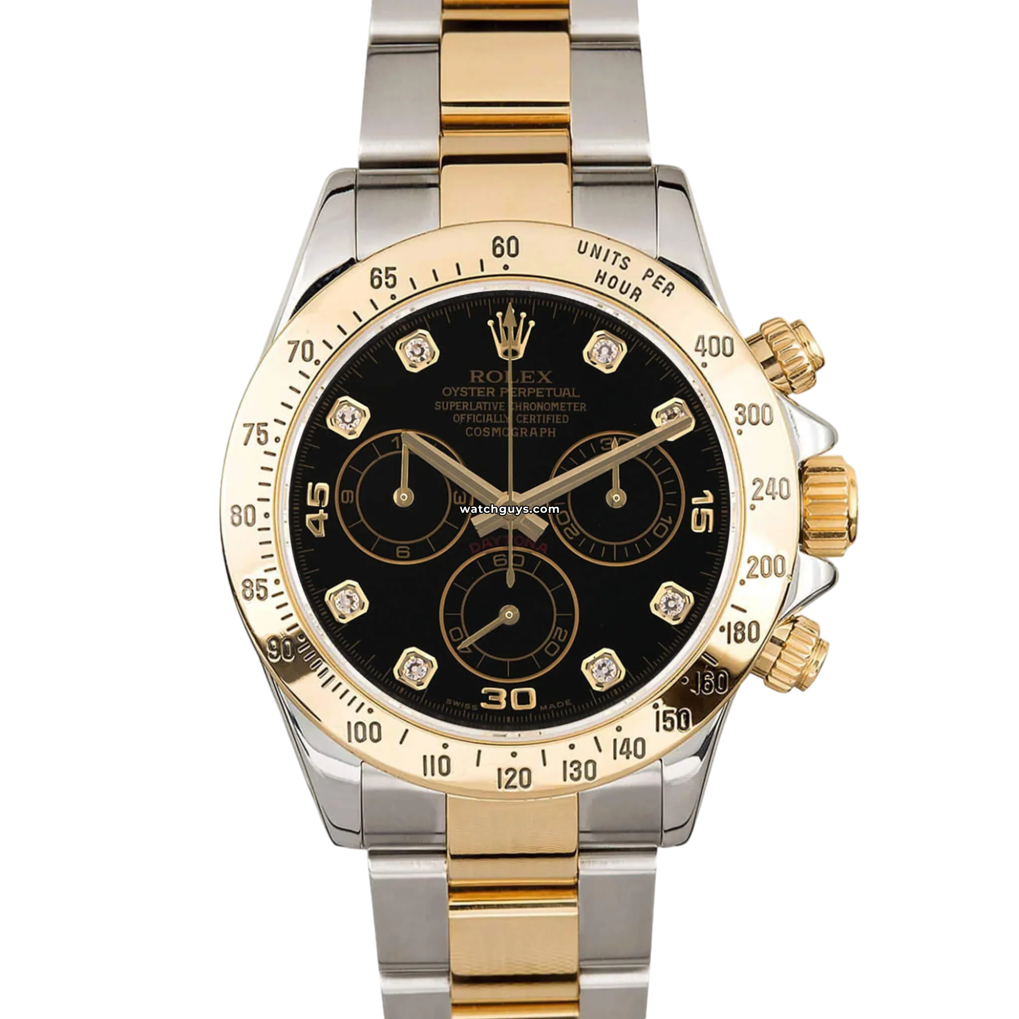 Rolex Daytona 116523 Men's Watch - Black Diamond Dial, Stainless Steel & Gold, Chronograph | Luxury Timepiece for Business, Gifts & Special Occasions