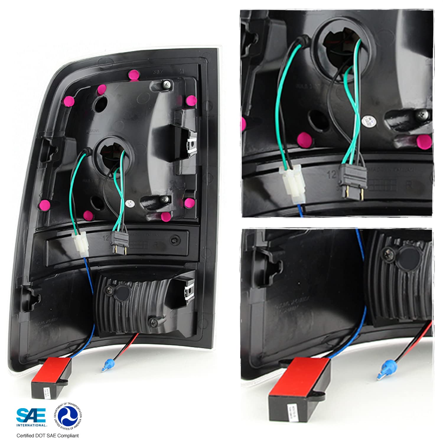 AKKON LED Headlight Housing & Smoke Tail Lights Compatible with 2009-2018 Ram Trucks - Dual Halo DRL Projector Black Housing for Improved Visibility & Style - Perfect for Night Driving, Off-Roading & Custom Truck Upgrades