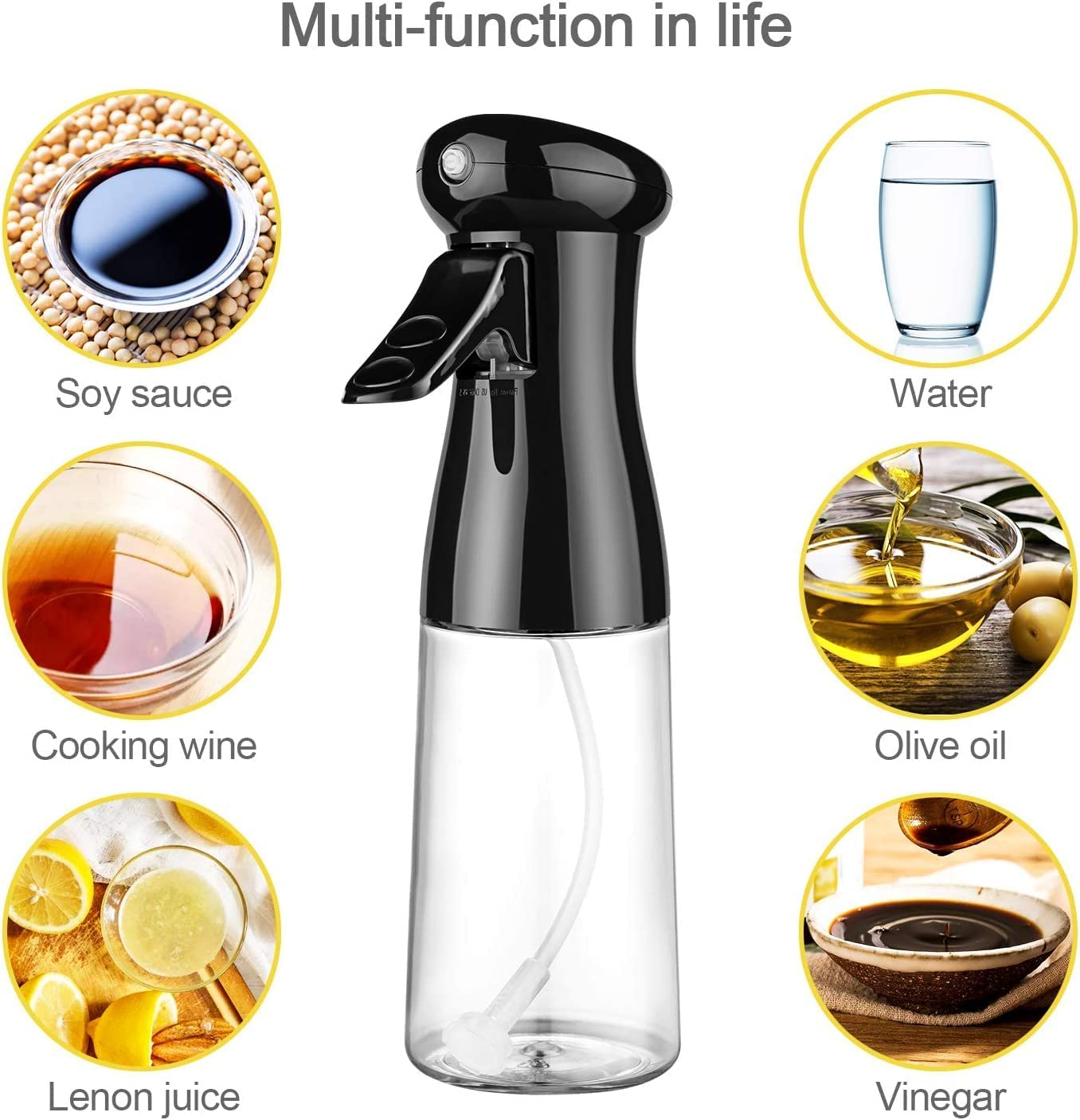 Premium Glass Olive Oil Sprayer for Cooking - Refillable Oil Mister Dispenser for Kitchen, Air Fryer, Salad, Baking & Grilling (210ml, Multicolor) - Perfect for Healthy Cooking & Meal Prep
