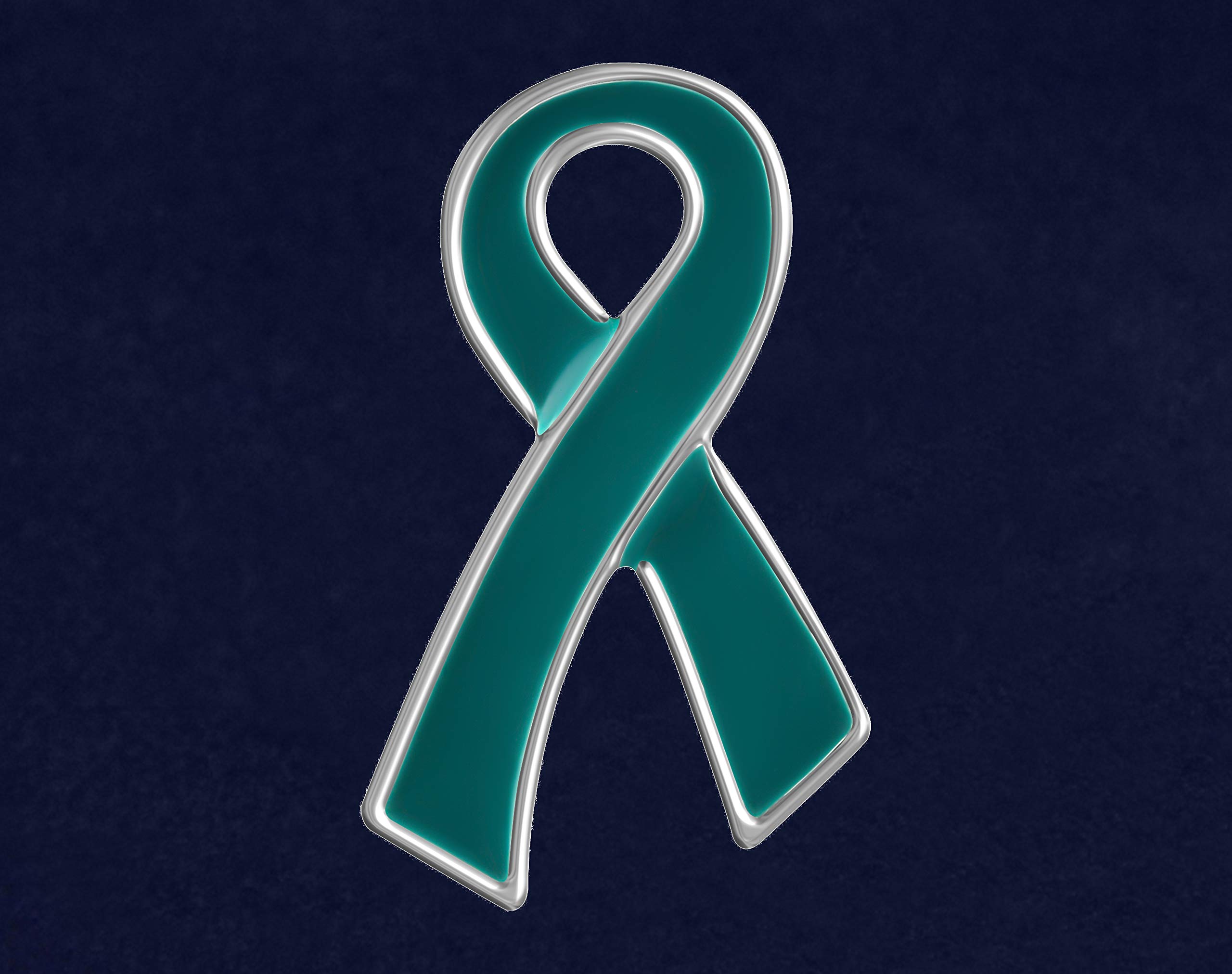 50 Pack Teal Ribbon Enamel Pins for Ovarian Cancer Awareness, PTSD, Anxiety Disorder & Fragile X Support - Bulk Fundraiser Pins for Charity Events, Gift Giving & Awareness Campaigns - Perfect for Fundraising, Awareness Ribbons & Advocacy Events