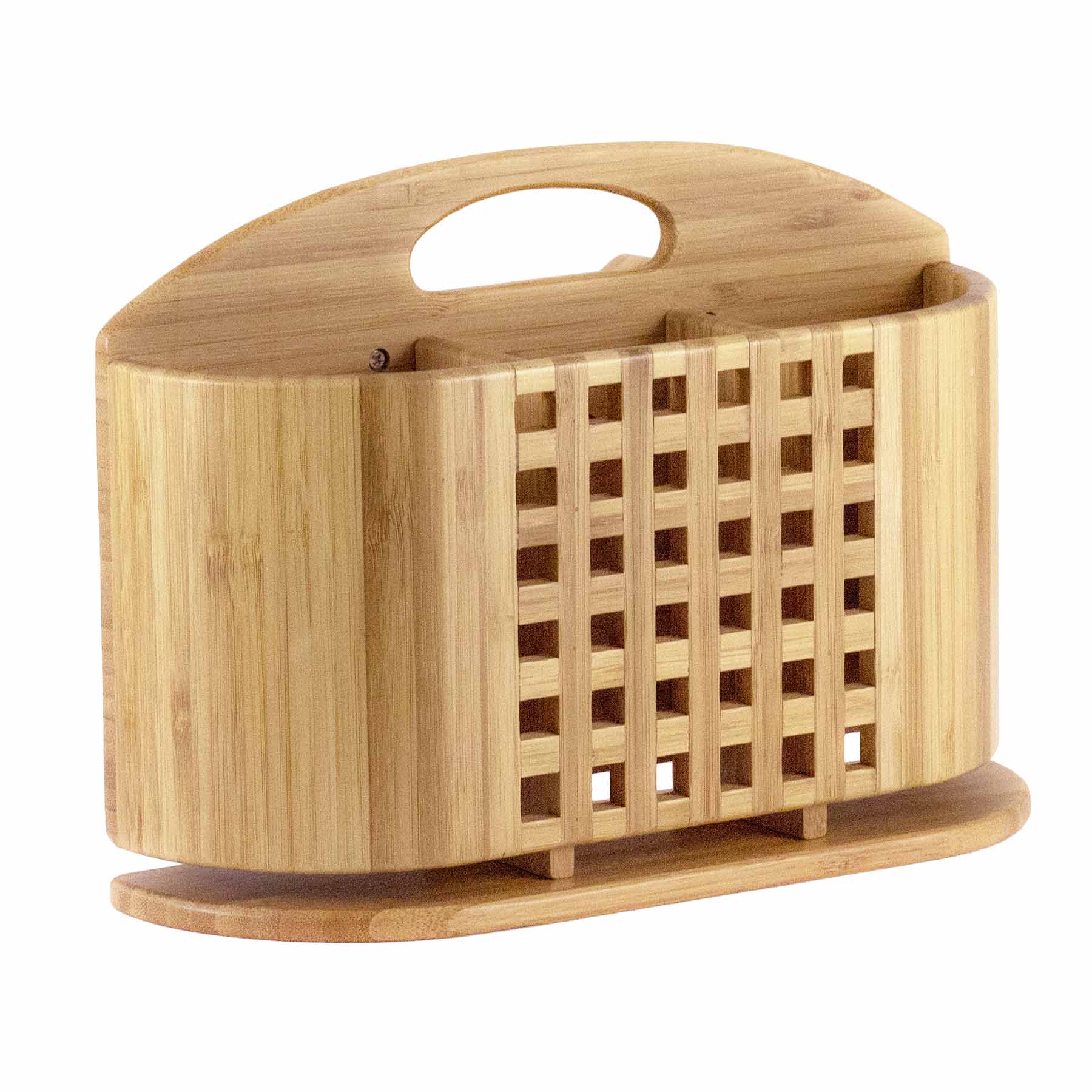 Eco-Friendly Bamboo Utensil Caddy for Dish Rack - 10.5