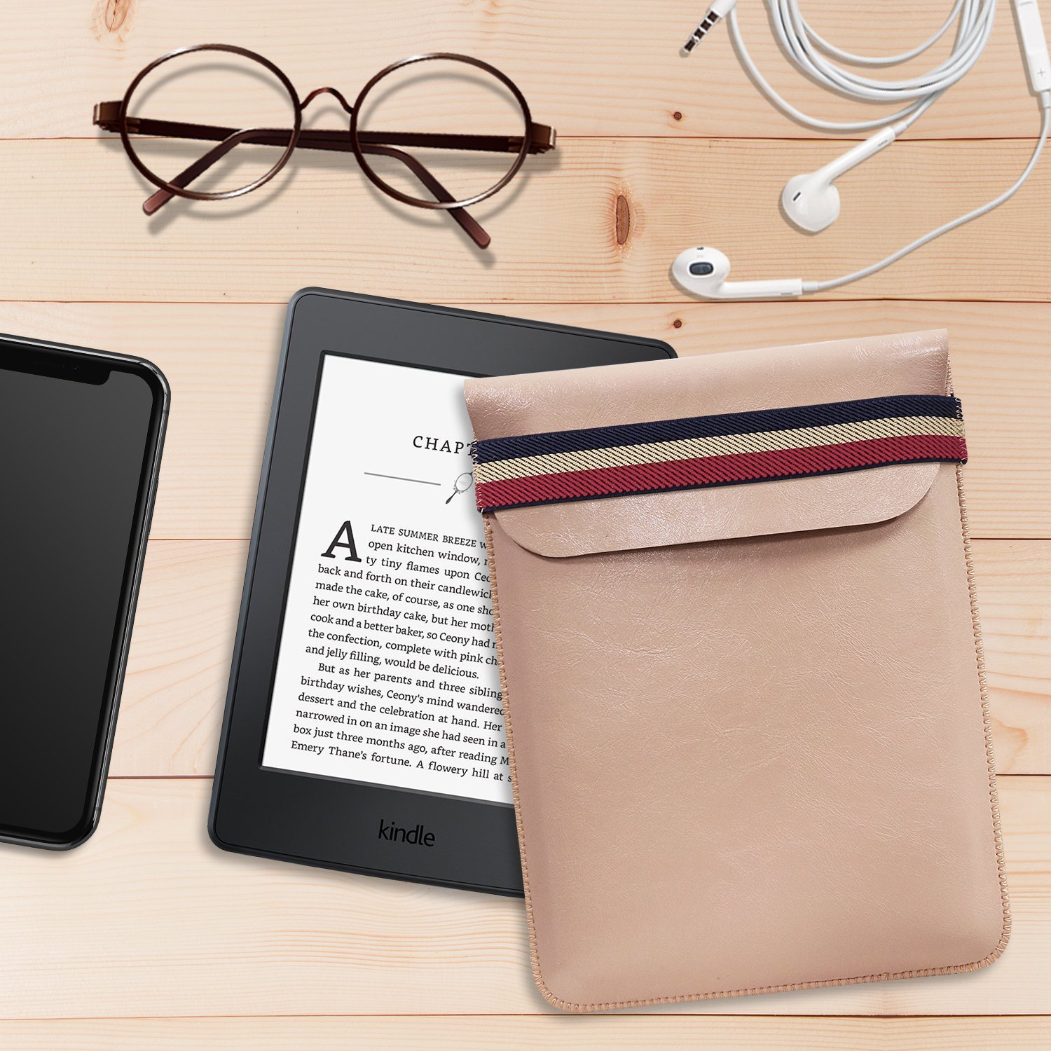 WALNEW Slim Protective Sleeve Case for 6 Inch Kindle (2024/2019/Paperwhite/Voyage/8th Gen 2016/4/5/Touch) - Lightweight Pouch Cover Bag in Pink | Perfect for Travel, Work & Daily Reading Protection