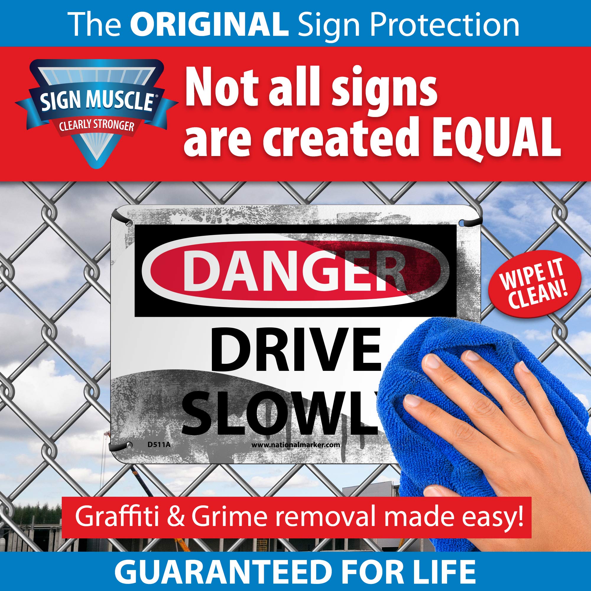 D107R Danger Sign - Safety Glasses Required When Operating Machine - 10x7 Inch Rigid Plastic Warning Sign with Black/White Text on Red/White Background - OSHA Compliant Workplace Safety Sign for Factories, Warehouses & Industrial Areas