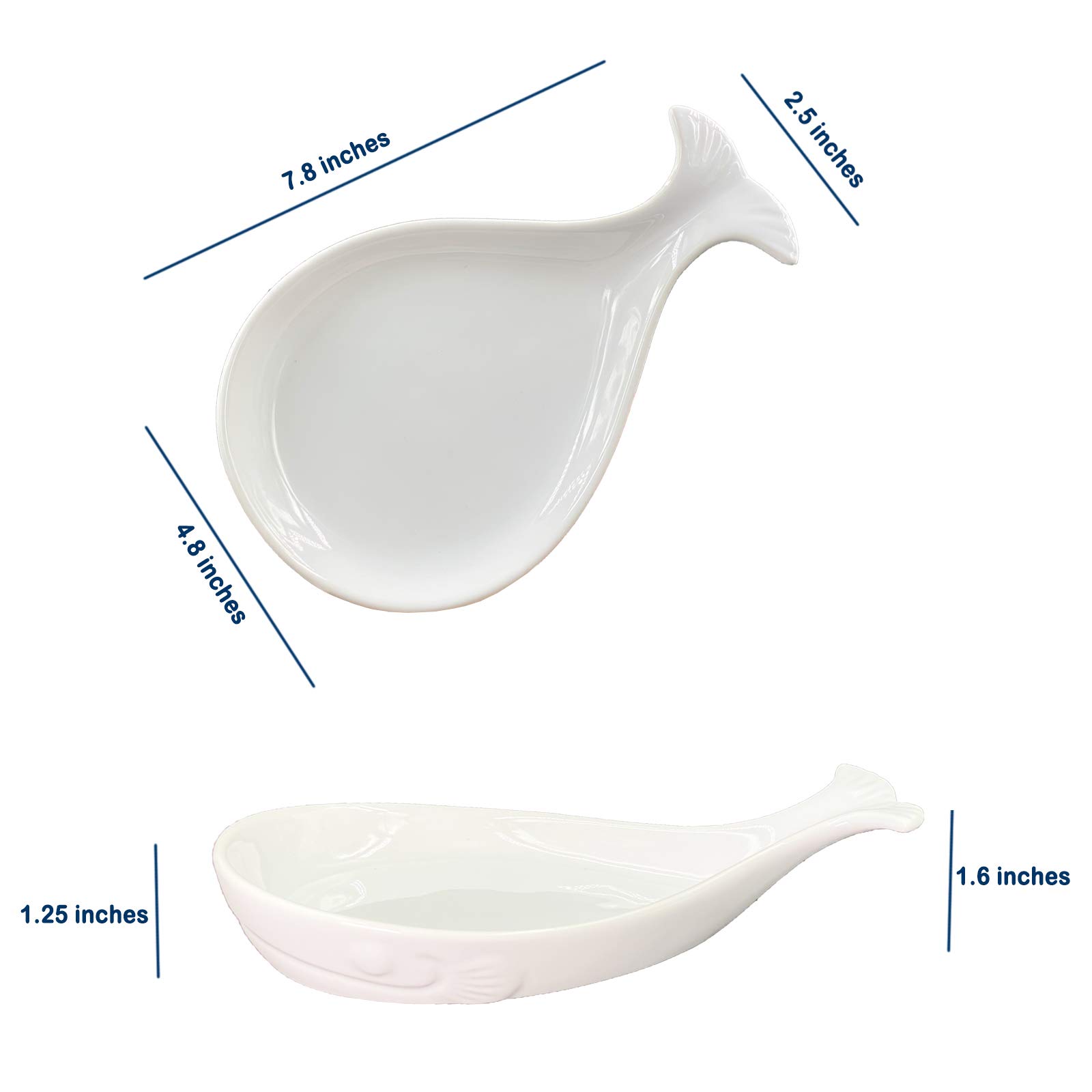Ceramic Whale Spoon Rest - White Kitchen Utensil Holder for Cooking, Baking & Serving - Perfect for Countertop, Stovetop & Dining Table Decor
