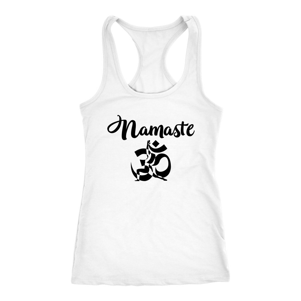 Om Namaste Ohm Yoga Racerback Tank Top - Women's Workout & Gym Tops - Perfect for Yoga, Pilates & Fitness Training