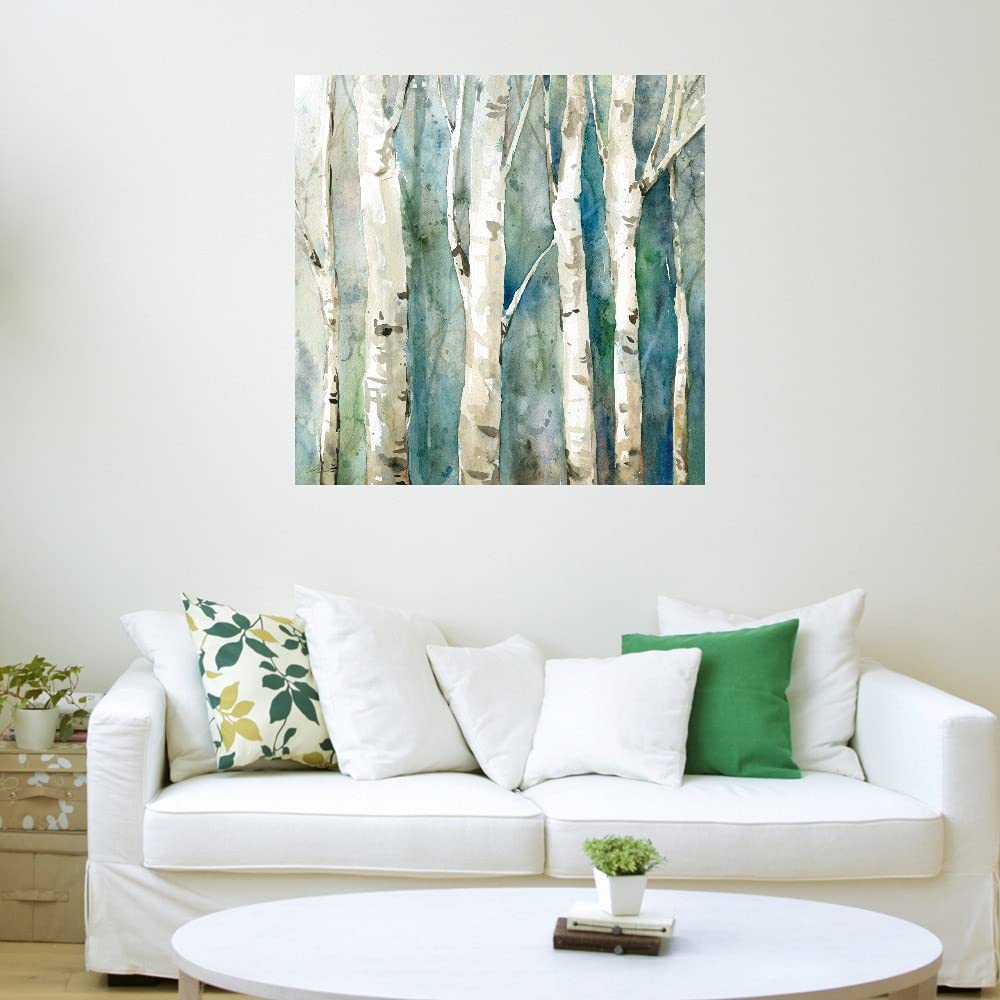 River Birch II Fine Art Canvas Wall Decor by Carol Robinson - 37x37 Inch Ready to Hang Painting for Living Room, Bedroom, Office & More - Nature Inspired Home Decor for Modern Interiors