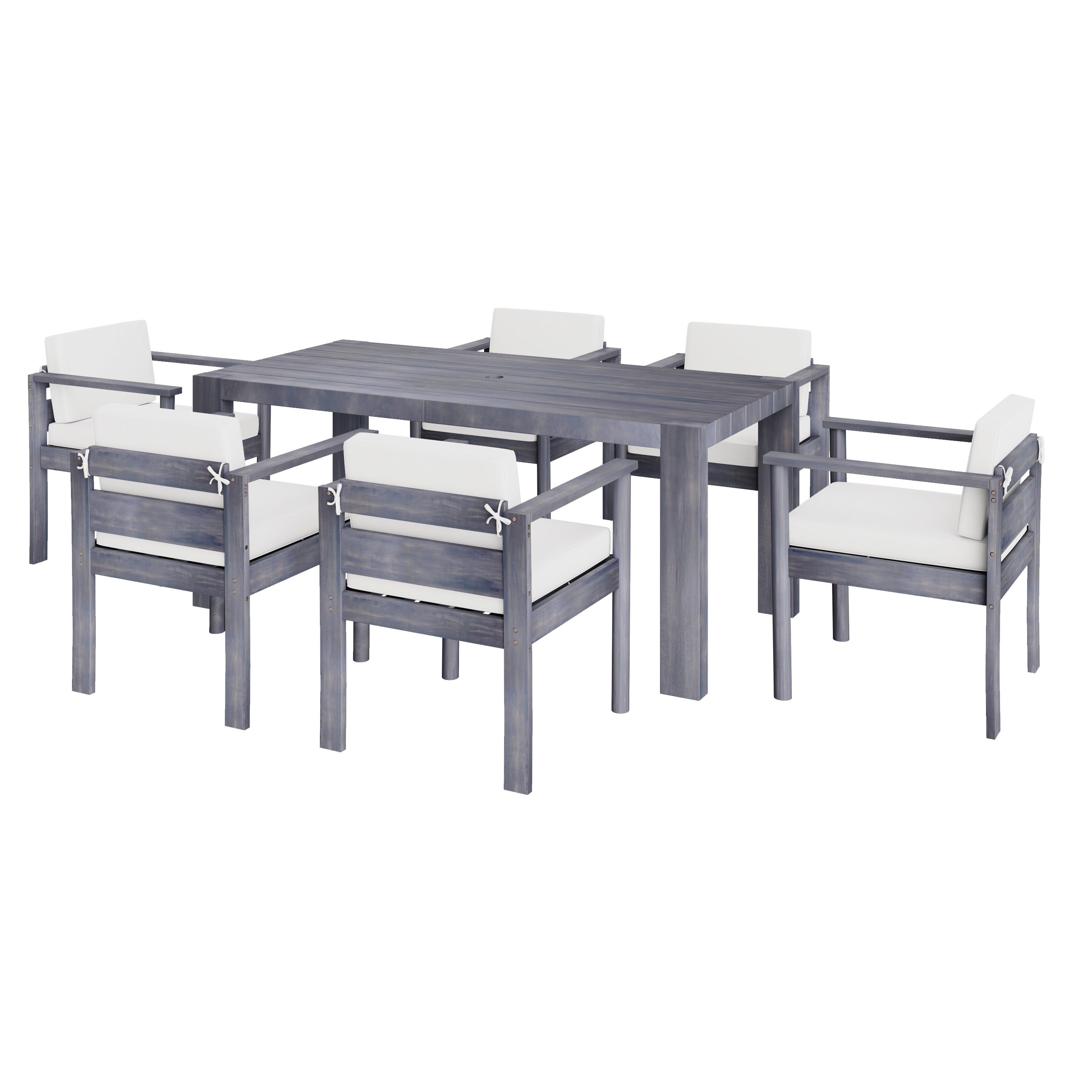 7-Piece Outdoor Patio Dining Set with 72.8