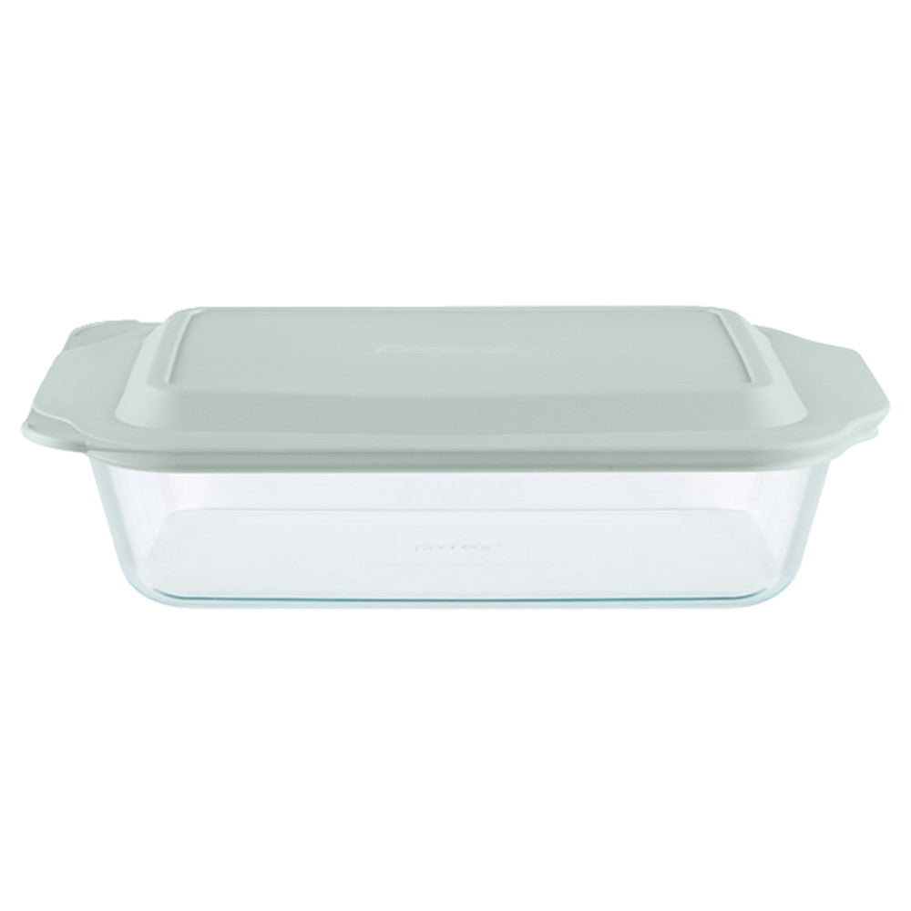 PYREX 1134582 9x13 Inch Deep Baking Dish with Sage Green Lid - Oven Safe Glass Casserole Pan for Baking, Roasting & Meal Prep