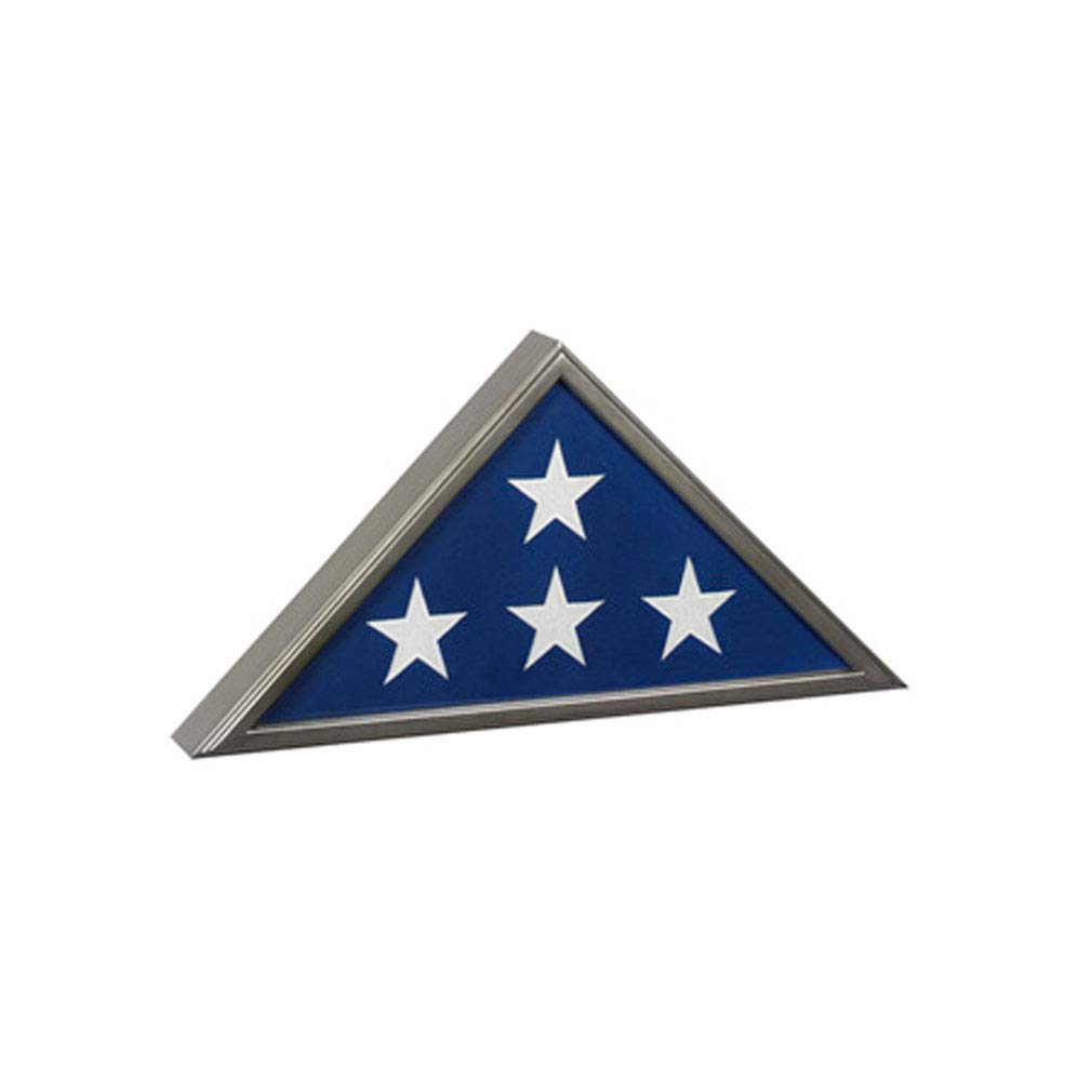 Flags Connections - Premium Veteran Flag Case with Metallic Gunmetal Finish - Perfect for Military Home Decor & Memorial Displays
