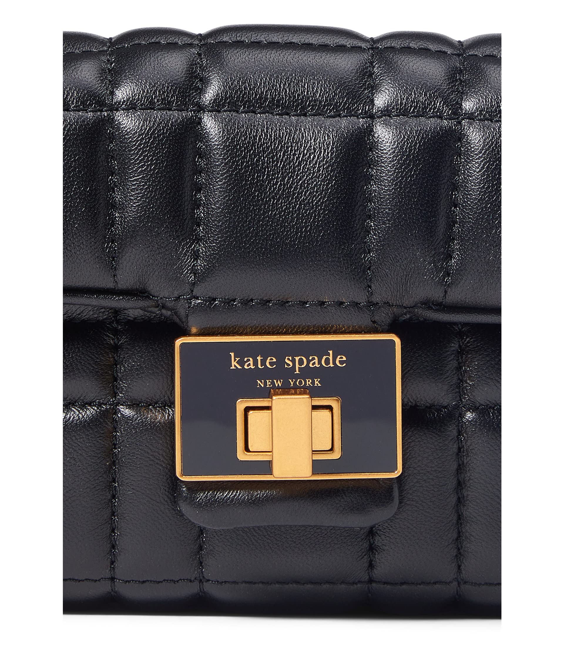 Kate Spade New York Evelyn Quilted Leather Small Shoulder Crossbody Bag for Women | Fashionable & Lightweight Purse for Everyday Use, Work, and Date Night