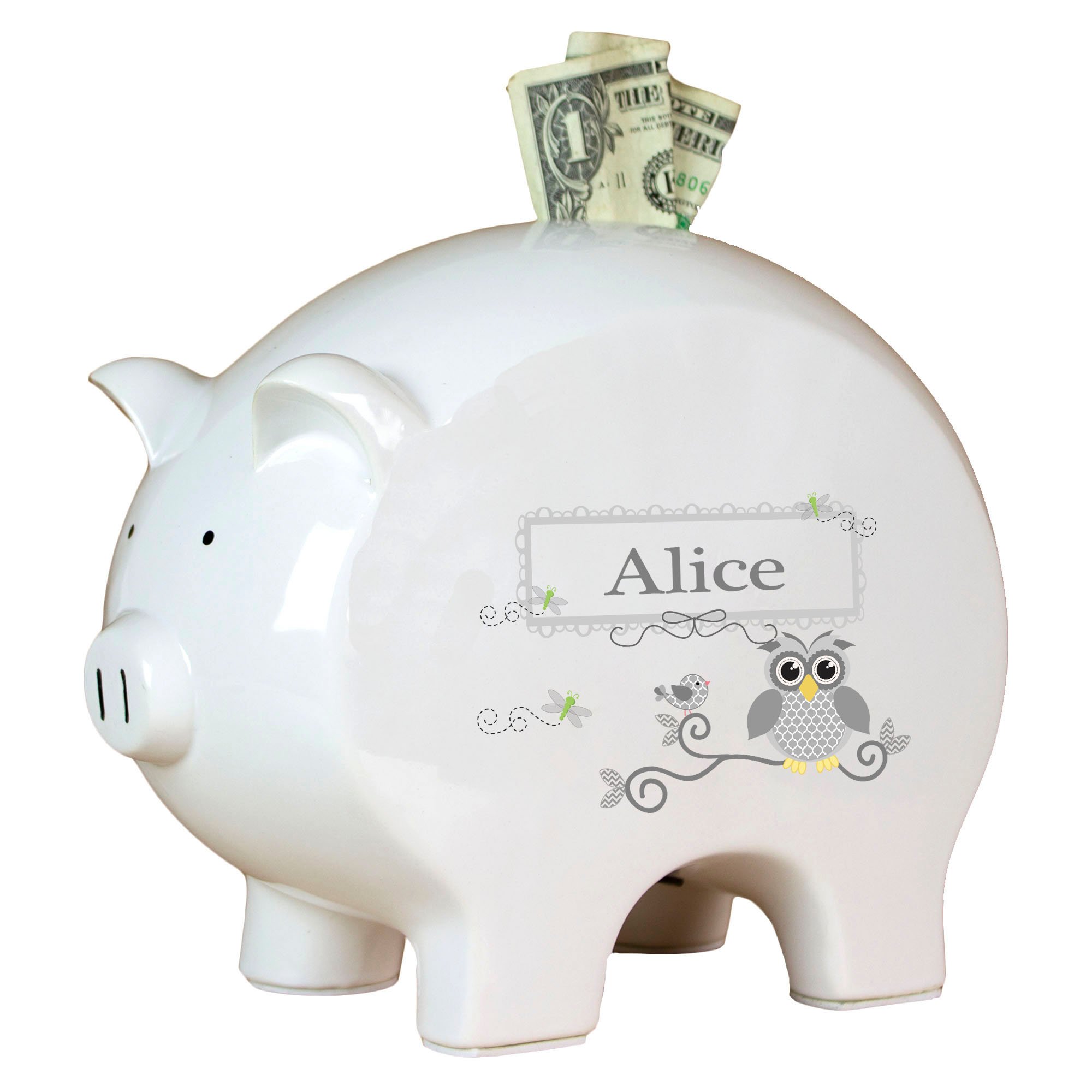 Personalized Pink Owl Piggy Bank for Kids - Cute Money Saving Bank for Birthday Gifts & Financial Education - Perfect for Bedroom Decor & Piggy Bank Collections