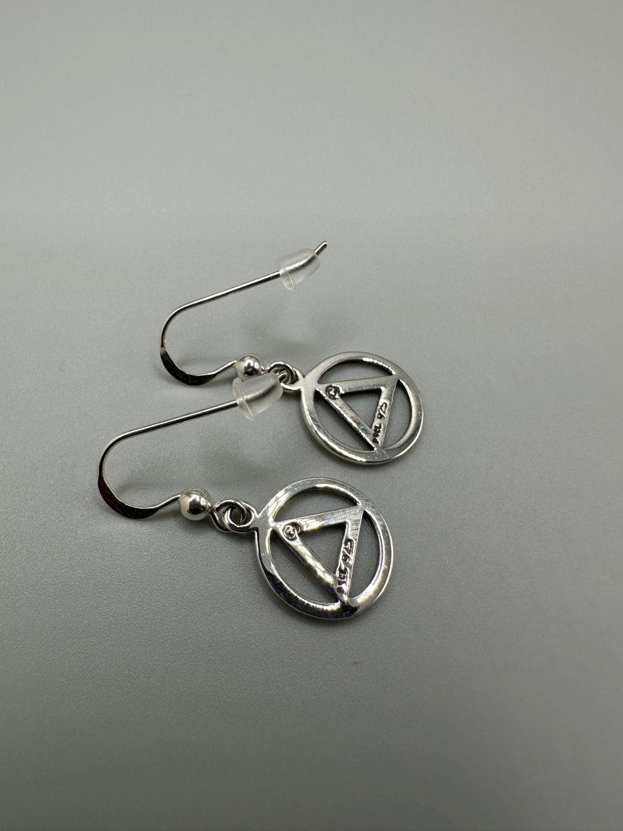 Sobriety Circle Silver Earrings for Women - Minimalist Sterling Silver Hoop Earrings - JE058 - Perfect for Everyday Wear, Gifts & Special Occasions
