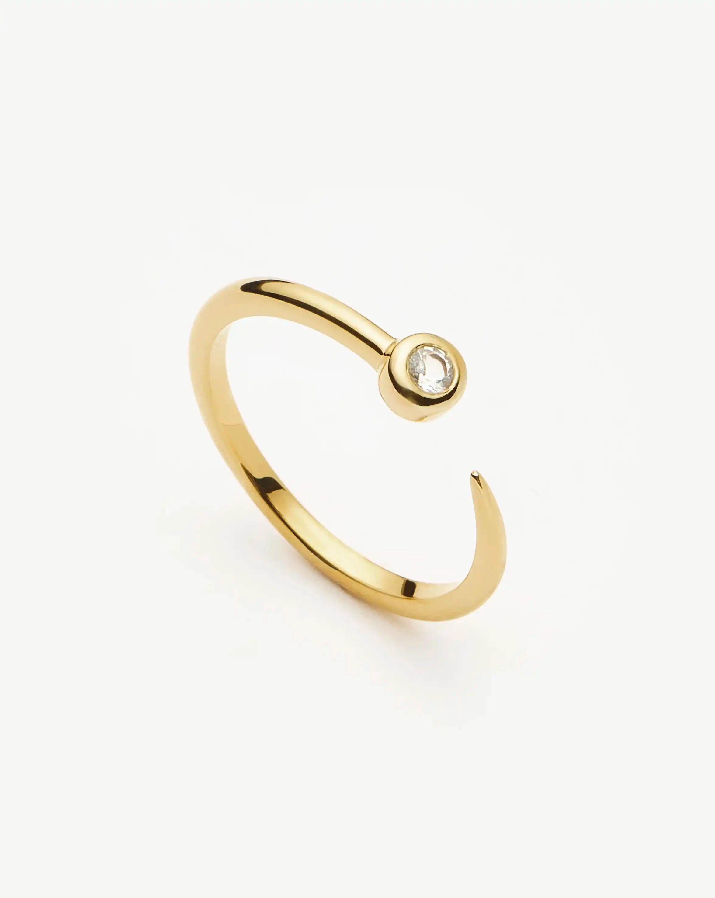 Interstellar Ring for Women - 18k Gold Vermeil & Cubic Zirconia Wedding Band - Elegant Stackable Ring for Anniversary, Engagement, and Everyday Wear