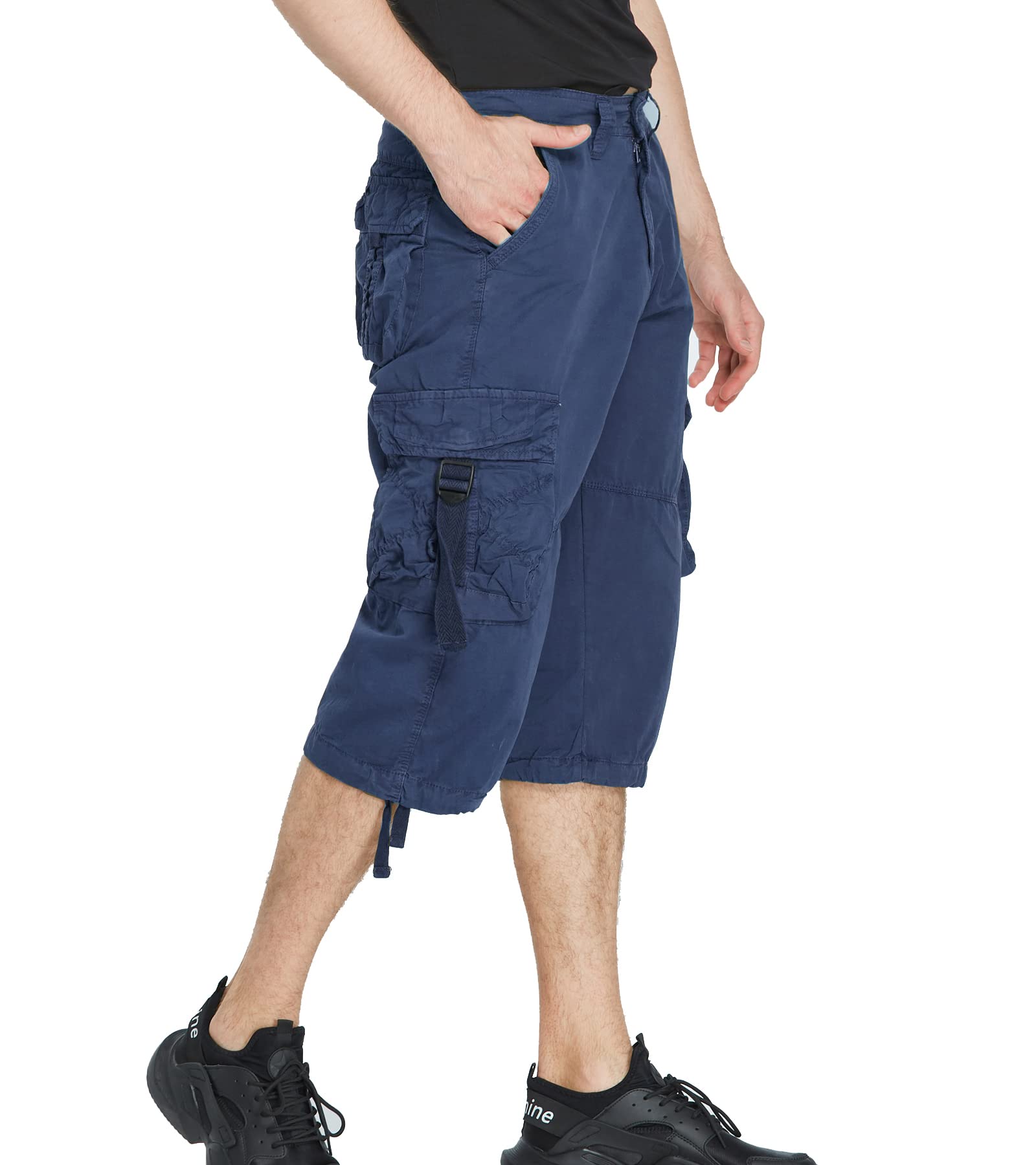 Men's 3/4 Length Cargo Shorts - Below The Knee Casual & Utility Shorts for Outdoor Activities, Hiking, and Summer Wear