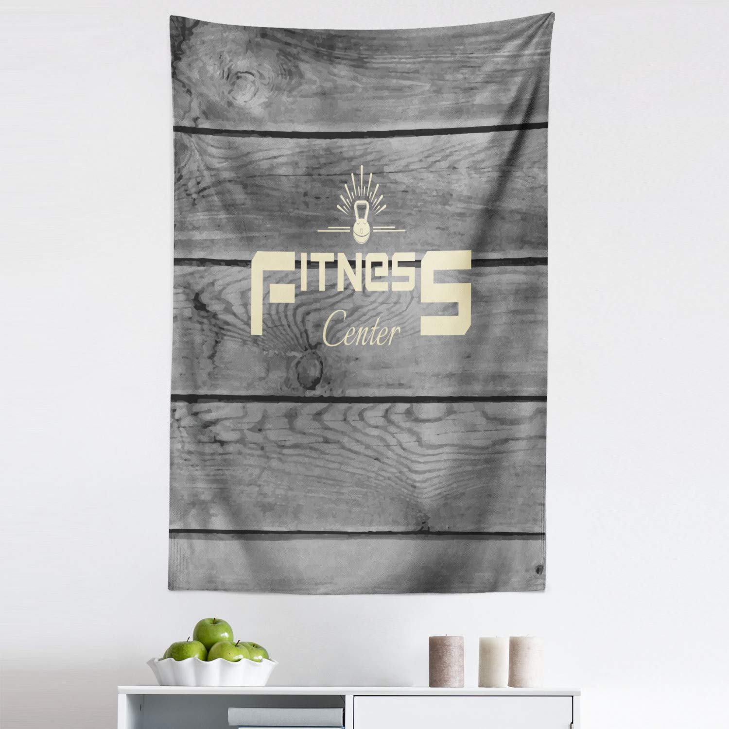 Ambesonne Fitness Tapestry - Gym & Aerobics Training Motivational Wall Art Decor for Home, Bedroom, Living Room & Dorm - 30
