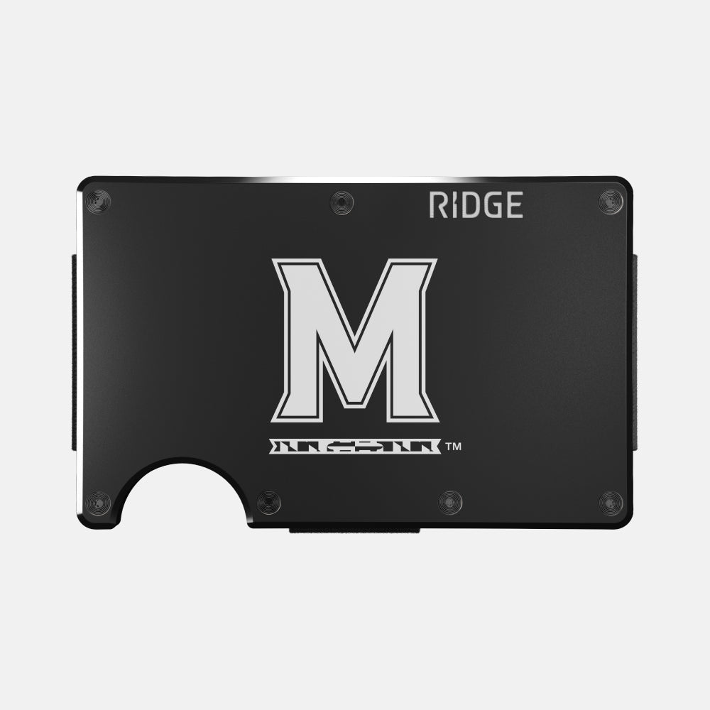 Ridge Wallet for Men - Slim Minimalist RFID Blocking Front Pocket Wallet - Maryland Terrapins Design - Perfect for Everyday Carry, Travel & Gifts