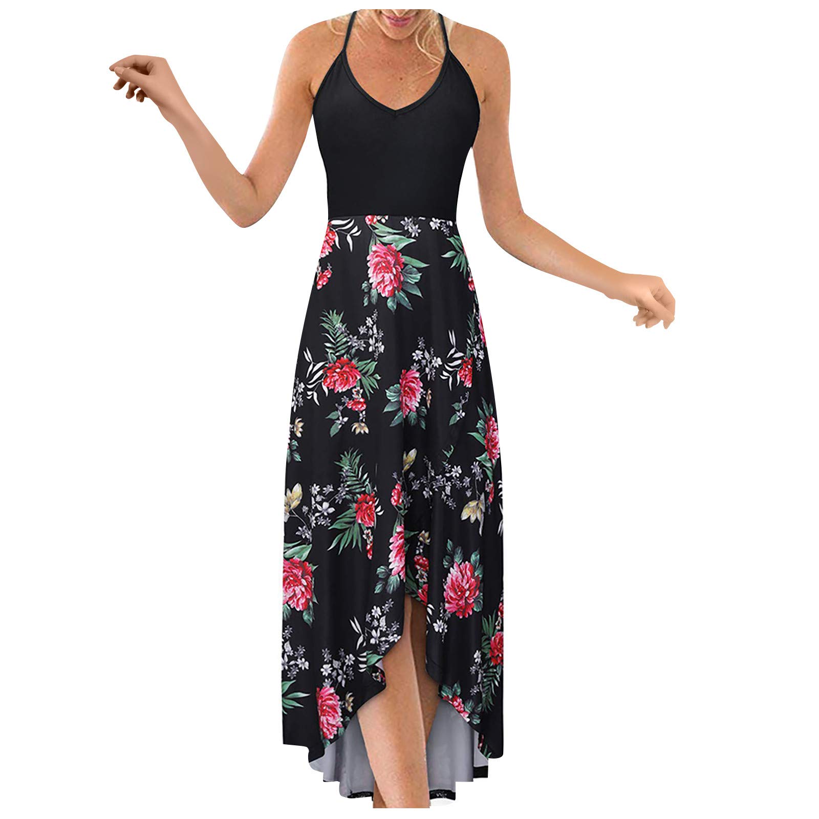 ONHUON Women's Tie Dye Maxi Dress - Plus Size Summer Casual Sleeveless Beach Dress with Loose Fit | Perfect for Vacations, Pool Parties & Outdoor Adventures
