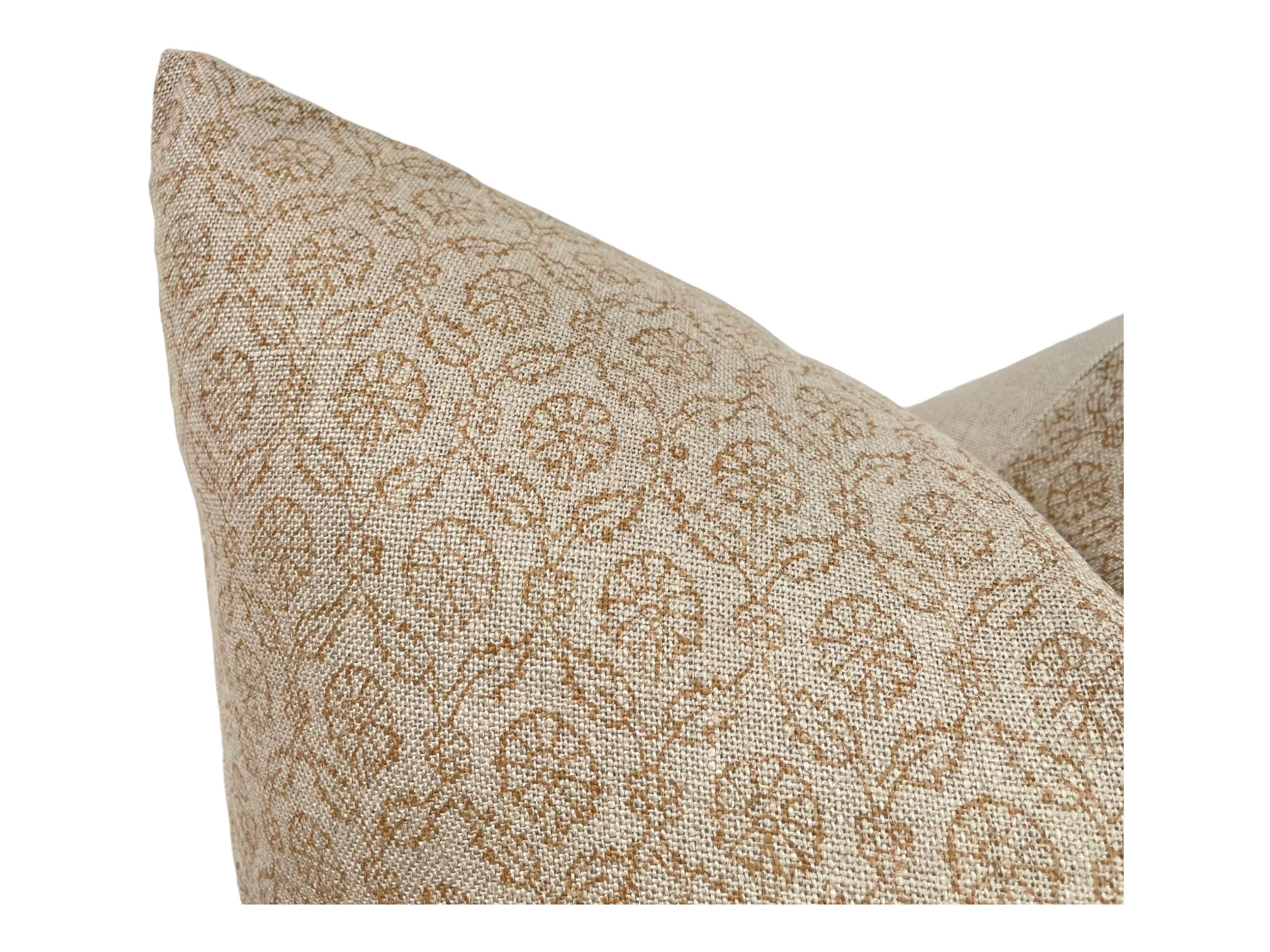 READY TO SHIP Designer Saratoga Block Print Pillow Cover - Handmade Cotton Decorative Throw Pillow Case for Sofa, Bed, Couch - Boho Home Decor & Living Room Accent