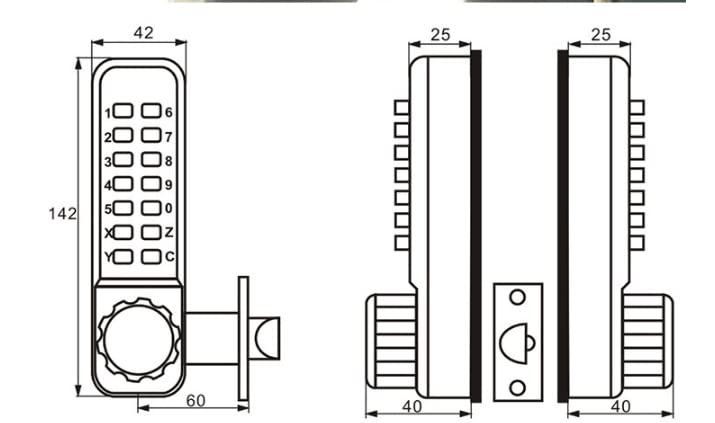 Mechanical Keyless Door Lock - Double-Sided Password Combination Security Lock | Fireproof & Waterproof | No Power/Key Required | Ideal for Homes, Offices & Apartments