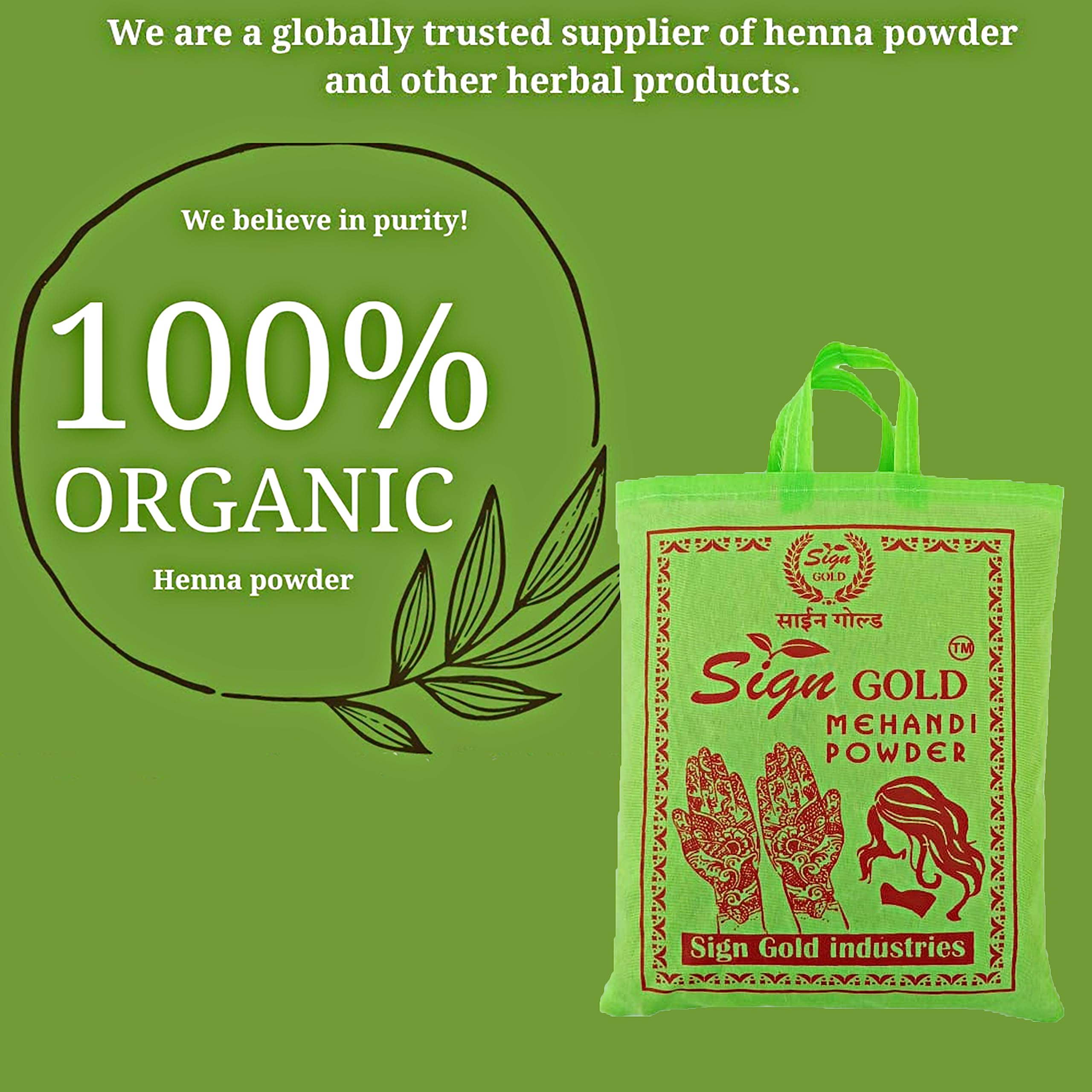 Premium Gold Henna Powder for Natural Hair Dye & Conditioning | Safe & Organic Herbal Hair Color for DIY Styling at Home