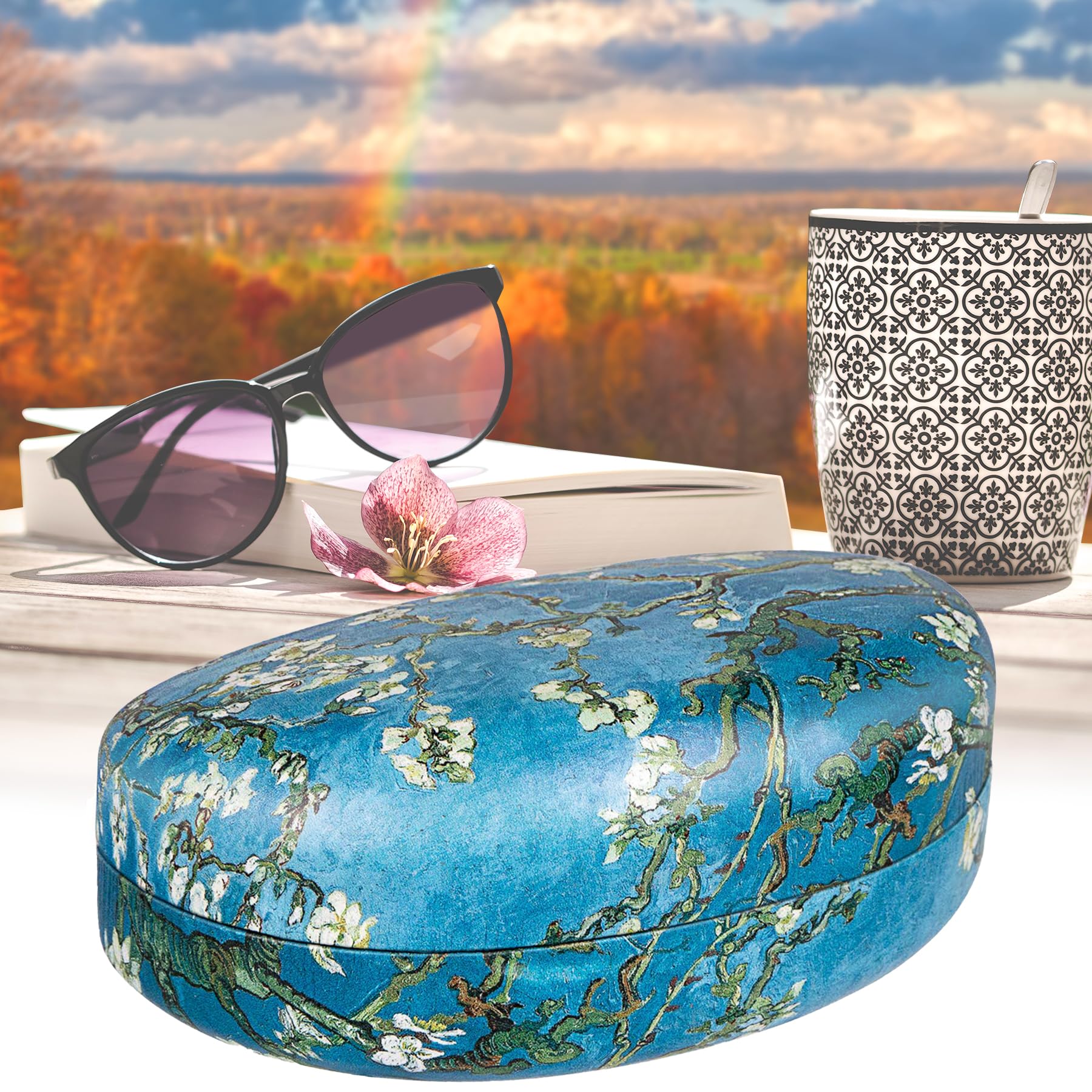 Oversized Hard Shell Sunglasses Case - Protective Holder for Extra Large Reading Glasses & Fashion Eyewear | Travel, Beach & Outdoor Accessories