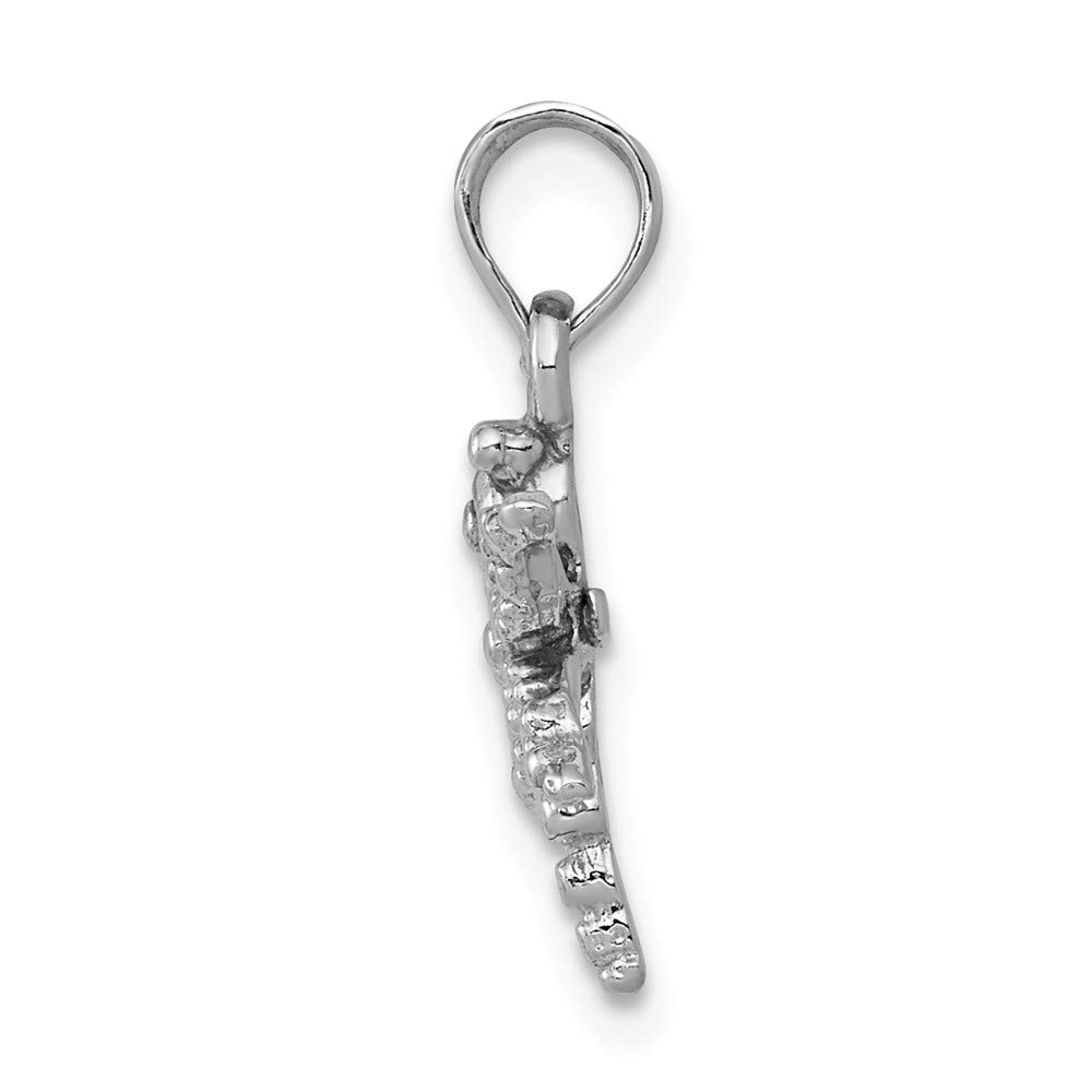 14K White Gold Mini Dragonfly Pendant with Cut-Out Wings - Elegant 2D Jewelry for Women, Perfect for Everyday Wear, Gift Giving & Special Occasions
