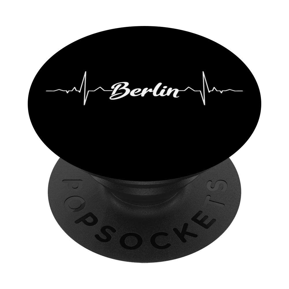 Berlin Heartbeat Graphic PopSockets Swappable PopGrip - Perfect Gift for Berlin Fans & Residents | Use for Phones, Tablets & Laptops