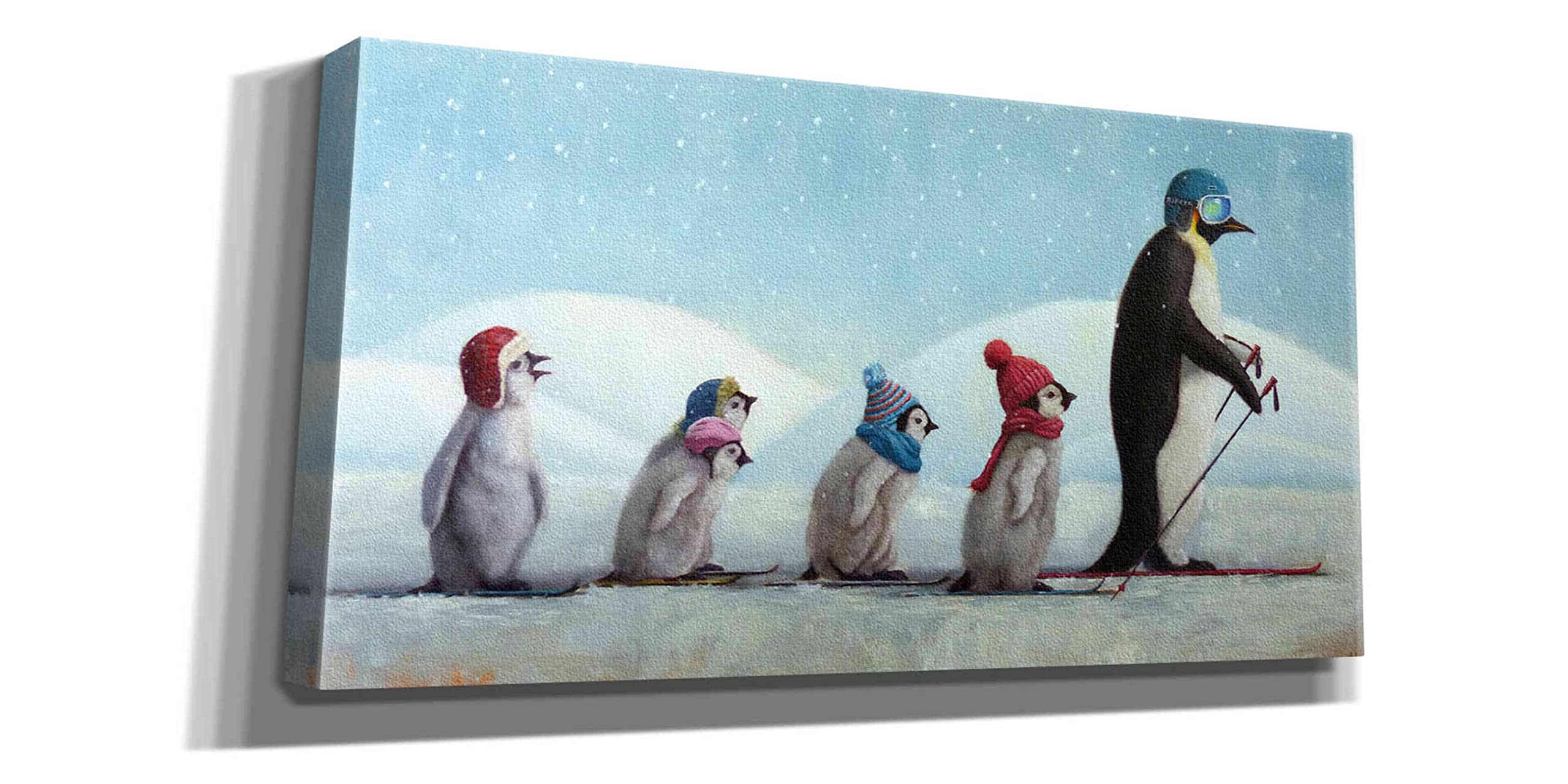 Epic Graffiti 'Ski School' by Lucia Heffernan - 40x20 Inch Canvas Wall Art Painting, Modern Home Decor for Living Room, Bedroom & Office