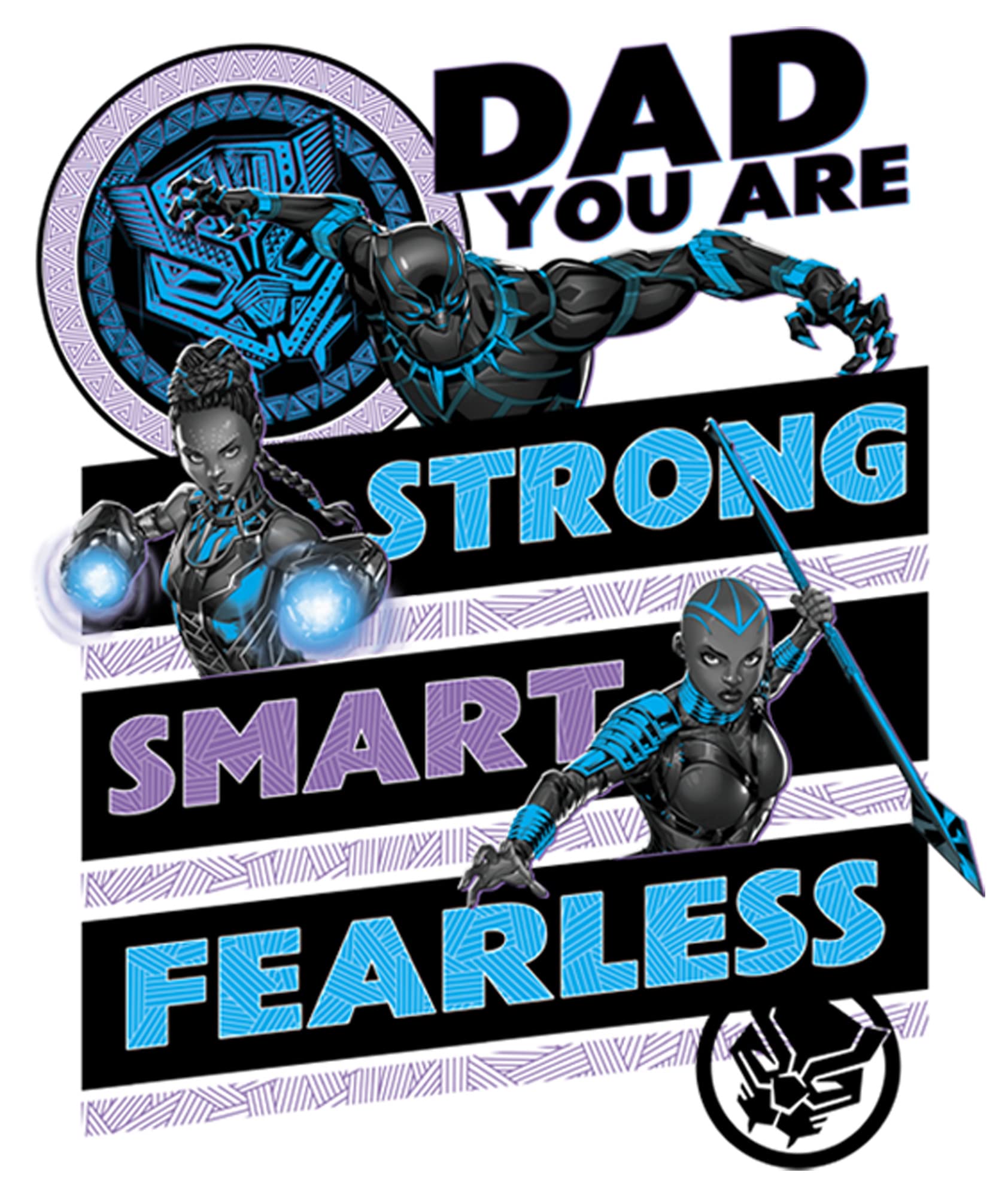 Marvel Black Panther T-Shirt for Men - Strong Smart Fearless Graphic Tee | Superhero Dad Gift | Casual Wear, Cosplay & Comic Con Outfit