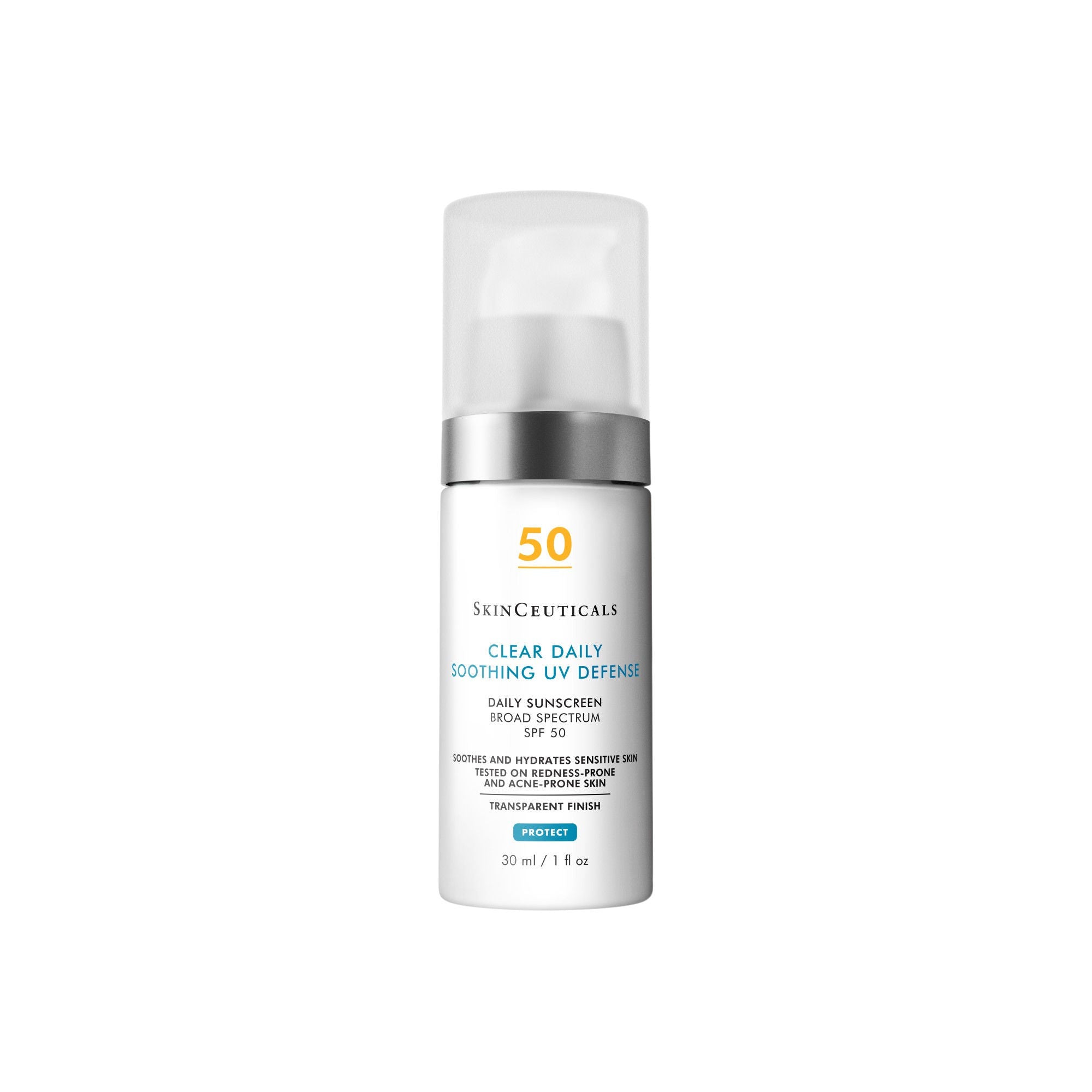 Clear Daily Soothing UV Defense Sunscreen SPF 50 - Lightweight Face Moisturizer with Broad Spectrum Protection for Sensitive Skin | Perfect for Daily Use, Outdoor Activities & Travel