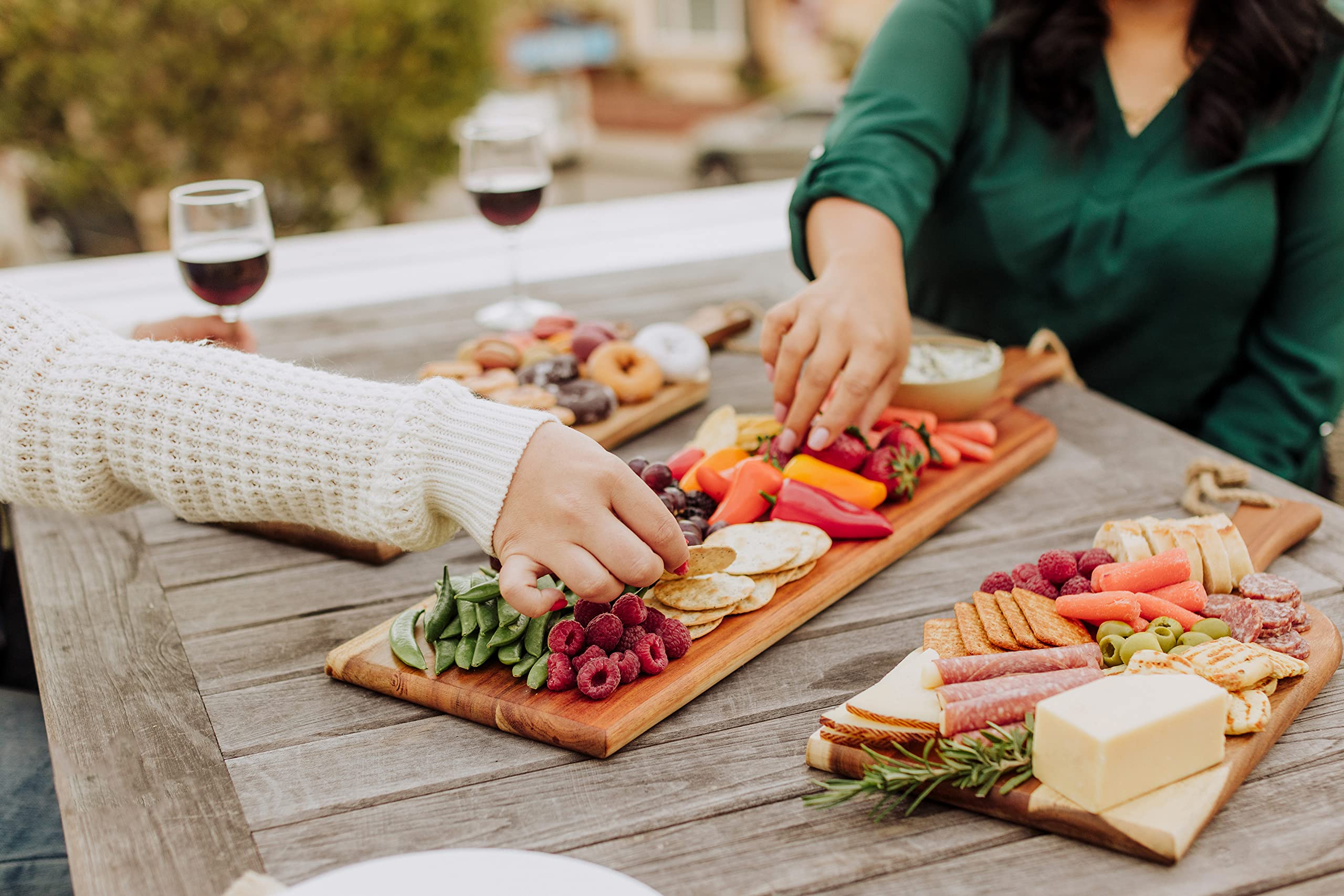 Premium Acacia Wood Charcuterie Board Set - 3 Sizes (18
