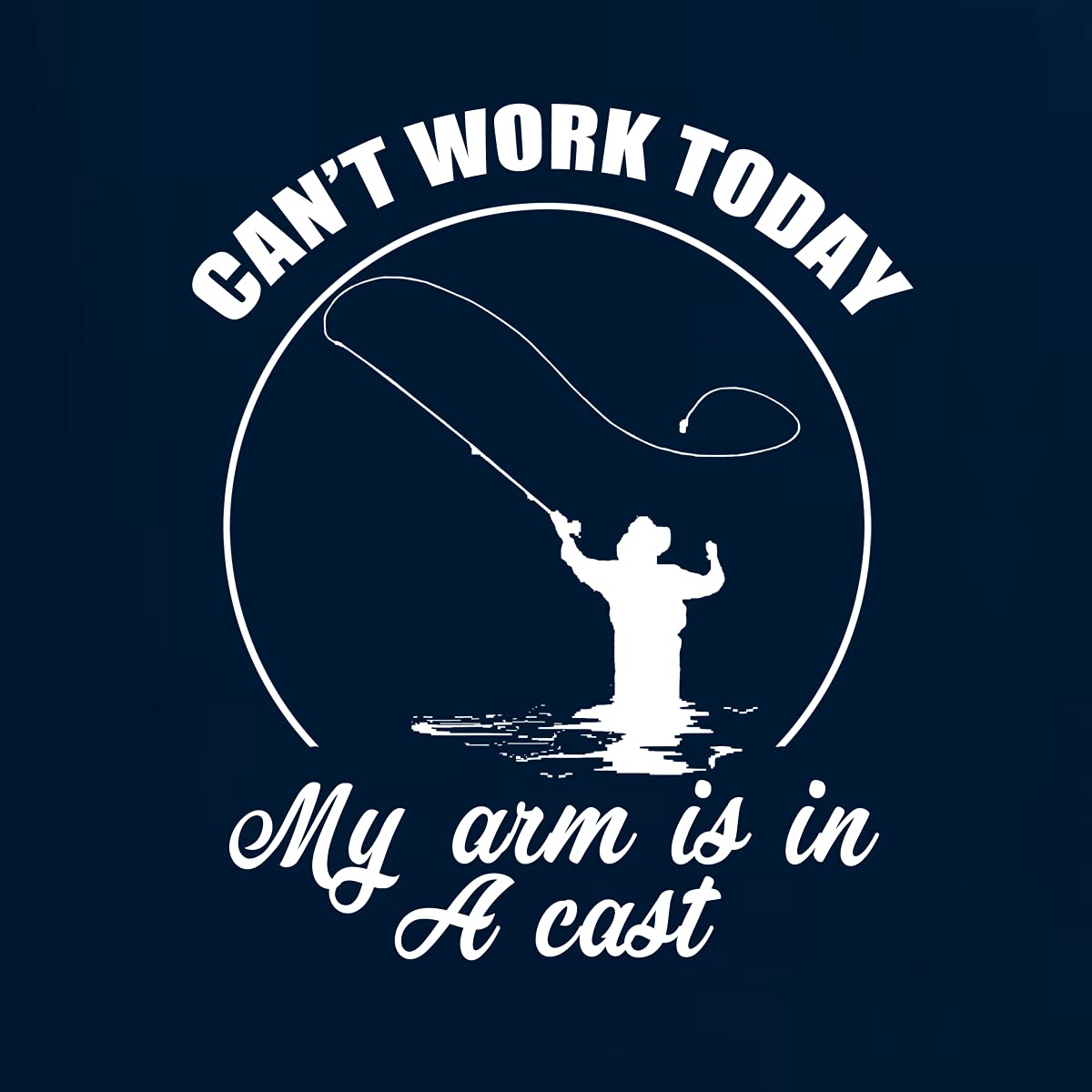 Funny Fishing V-Neck T-Shirt for Women - 'Can't Work Today My Arm is in A Cast' Graphic Tee - Comfortable Junior Fit Casual Top for Fishing Enthusiasts & Outdoor Activities